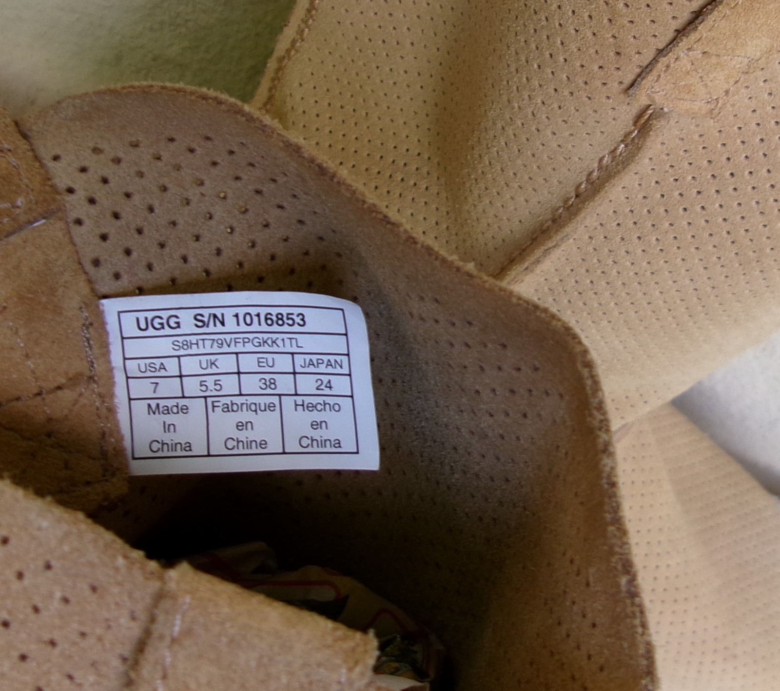 UGG Classic Unlined Light Brown Suede Tall Perforated Boots NEW Size 7