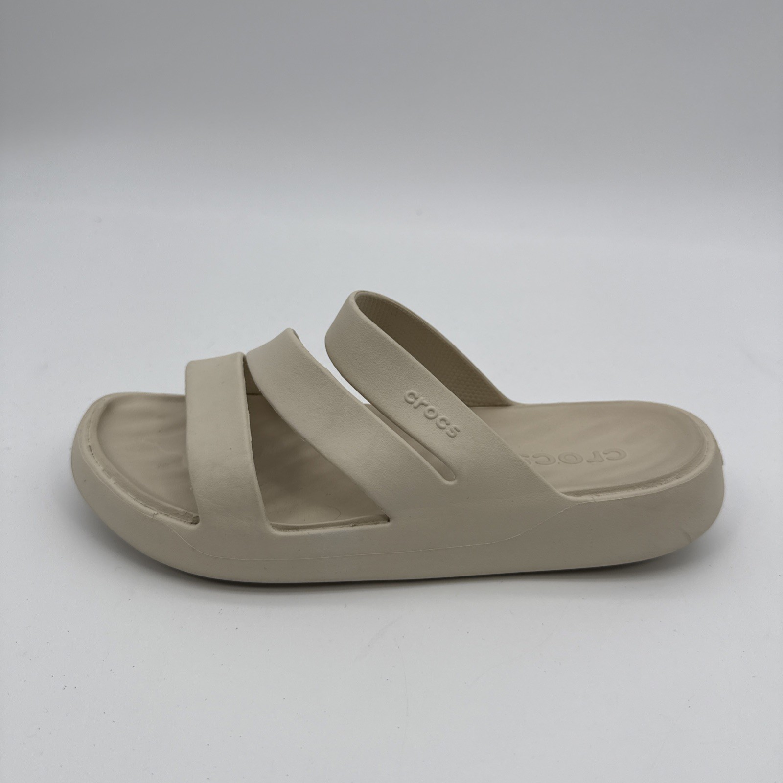 Crocs Getaway Platform Rubber Slip On Strappy Sandal Off White Women’s Size US 7