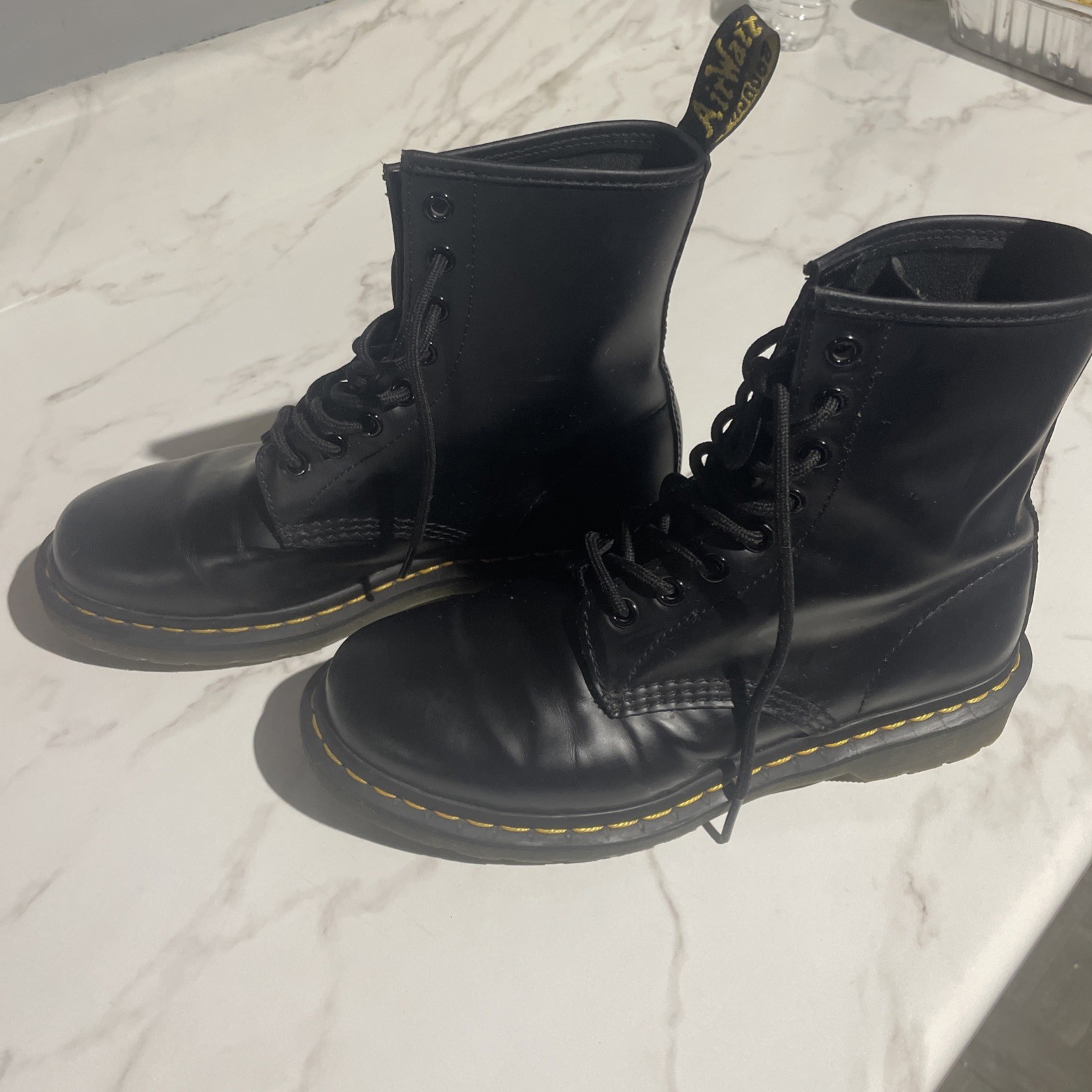 Dr. Martens 1460 Women’s Original Smooth Leather Lace Up Boots – Black, Sz 7 US