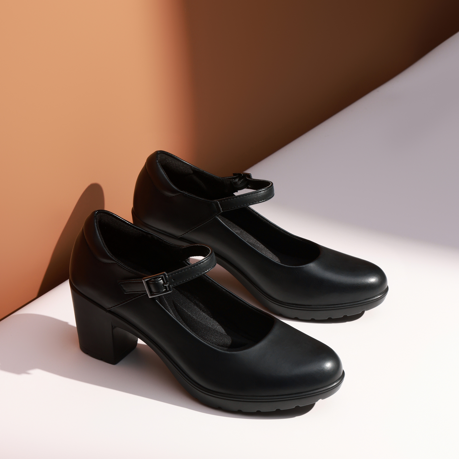 US Women Arch Support Mary Jane Pumps Low Chunky Block Round Toe Dress Pumps