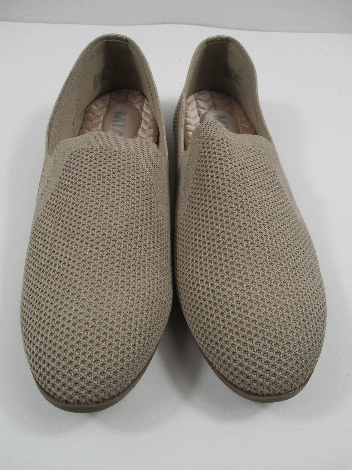 -NEW MIA Daphnie Slide On Textile Loafer Quilted Beige Women’s Shoes Sz 8.5