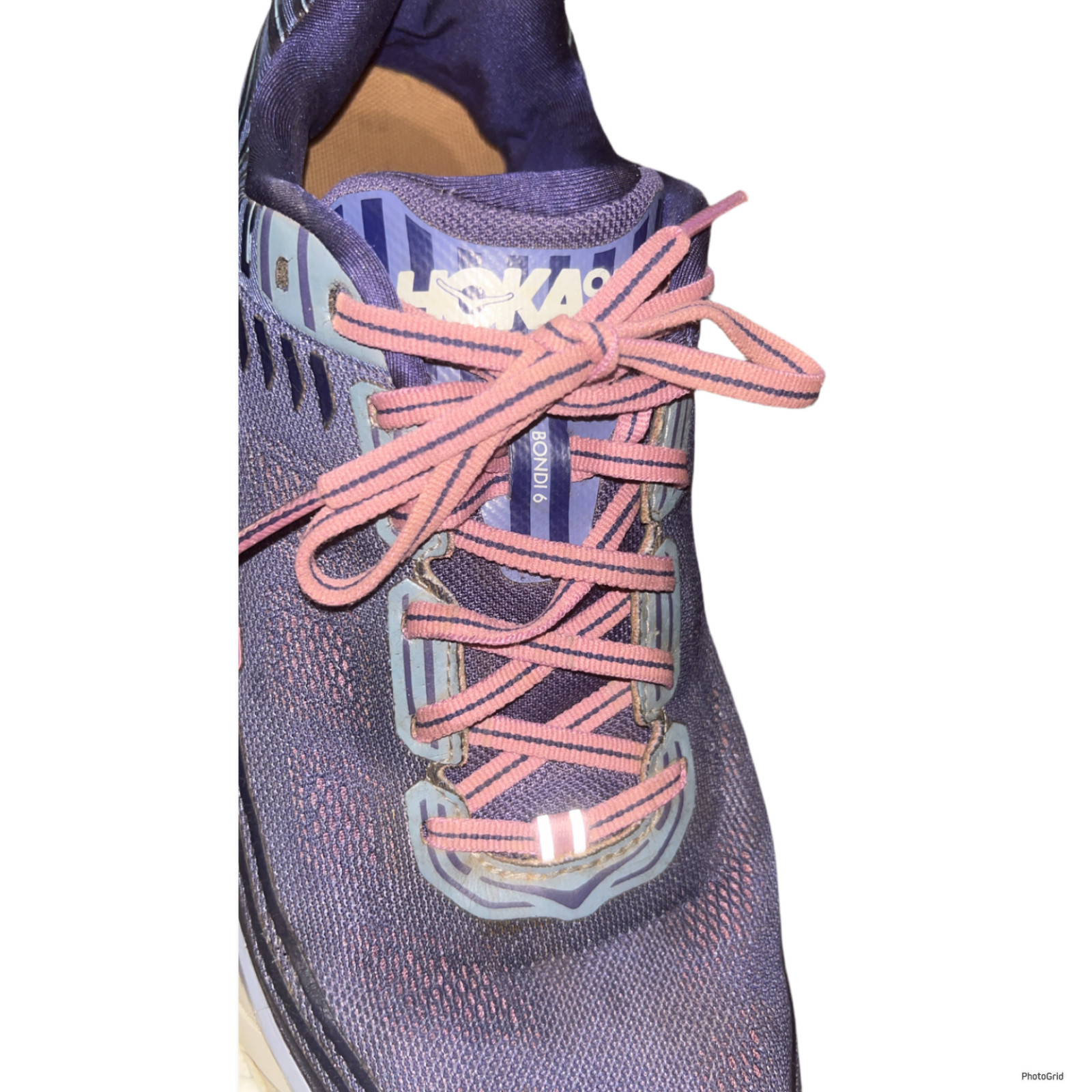 Hoka Bondi 6 Women’s 12 Purple Blue Pink Running Shoes Athletic Sneakers Read