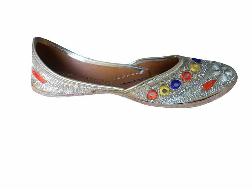 Women Shoes Indian Handmade Mojaries Slip-On Jutties Leather Mojaries US 6-9