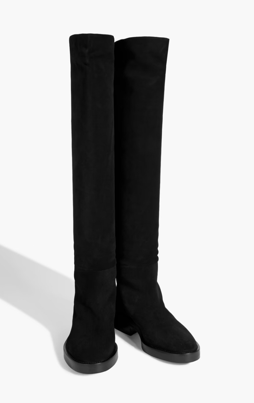 CO Los Angeles Suede Over-the-Knee Slouch Boots 20mm Italy 100% Leather Sz37 NWT