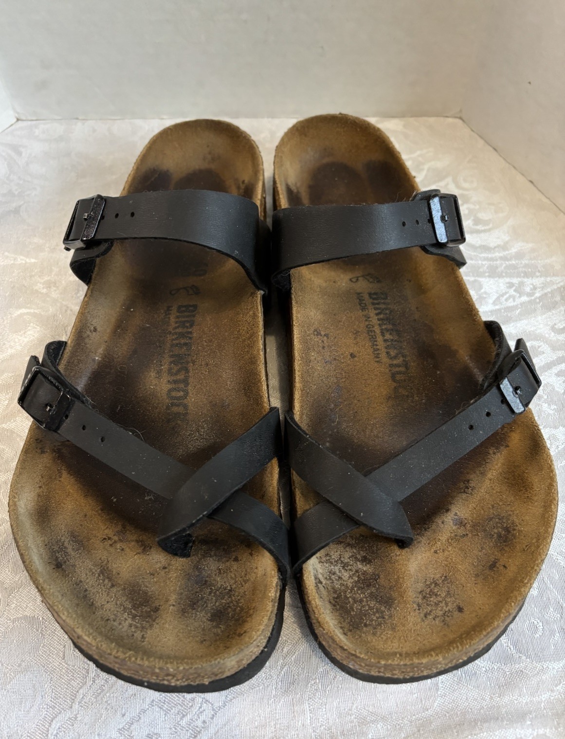 Birkenstock 40 Mayari Sandals Womens 9 Black Birko-Flor Germany Regular Width
