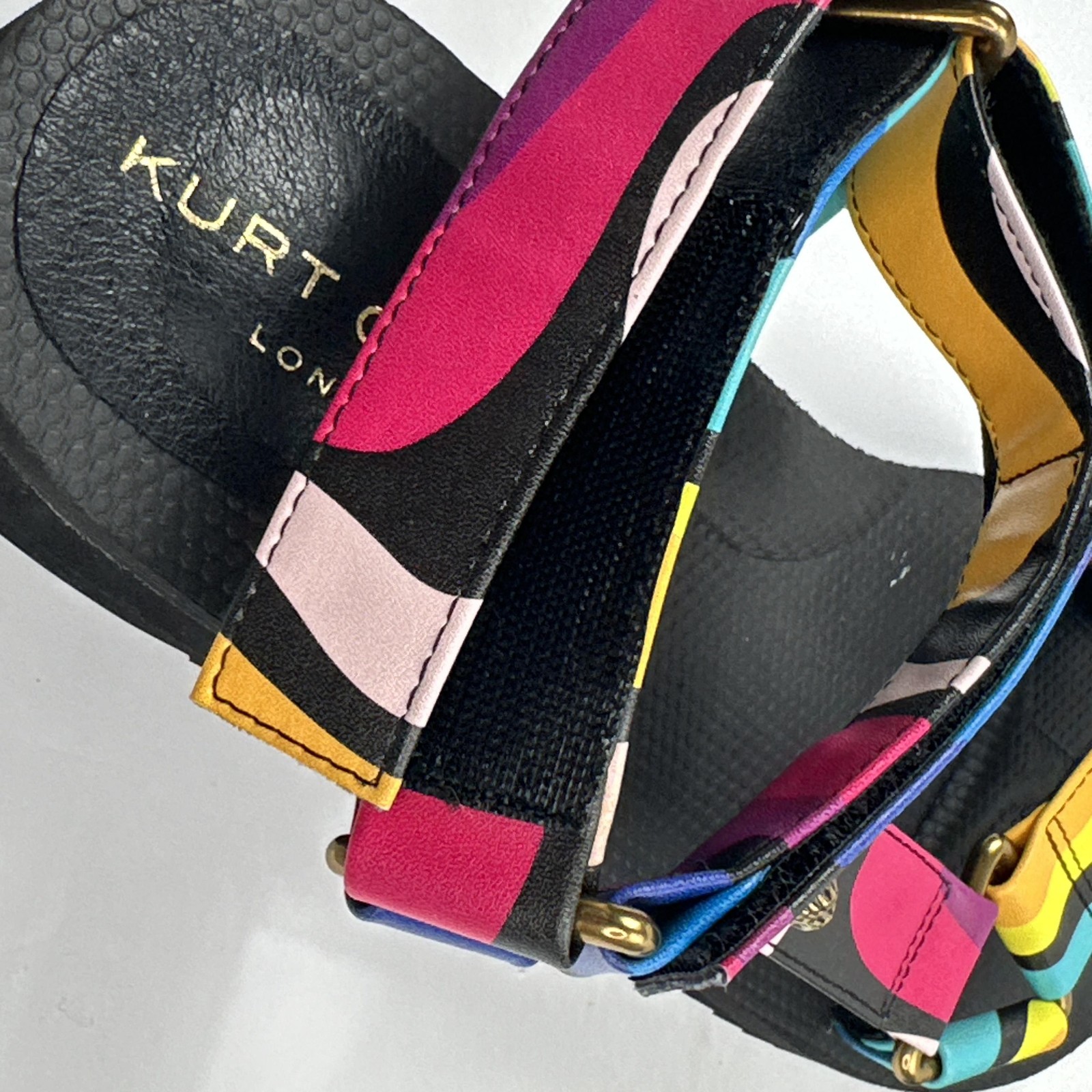 Kurt Geiger London Rio Sandals Womens 8 US/38.5 EU Colorful Strappy Wedge