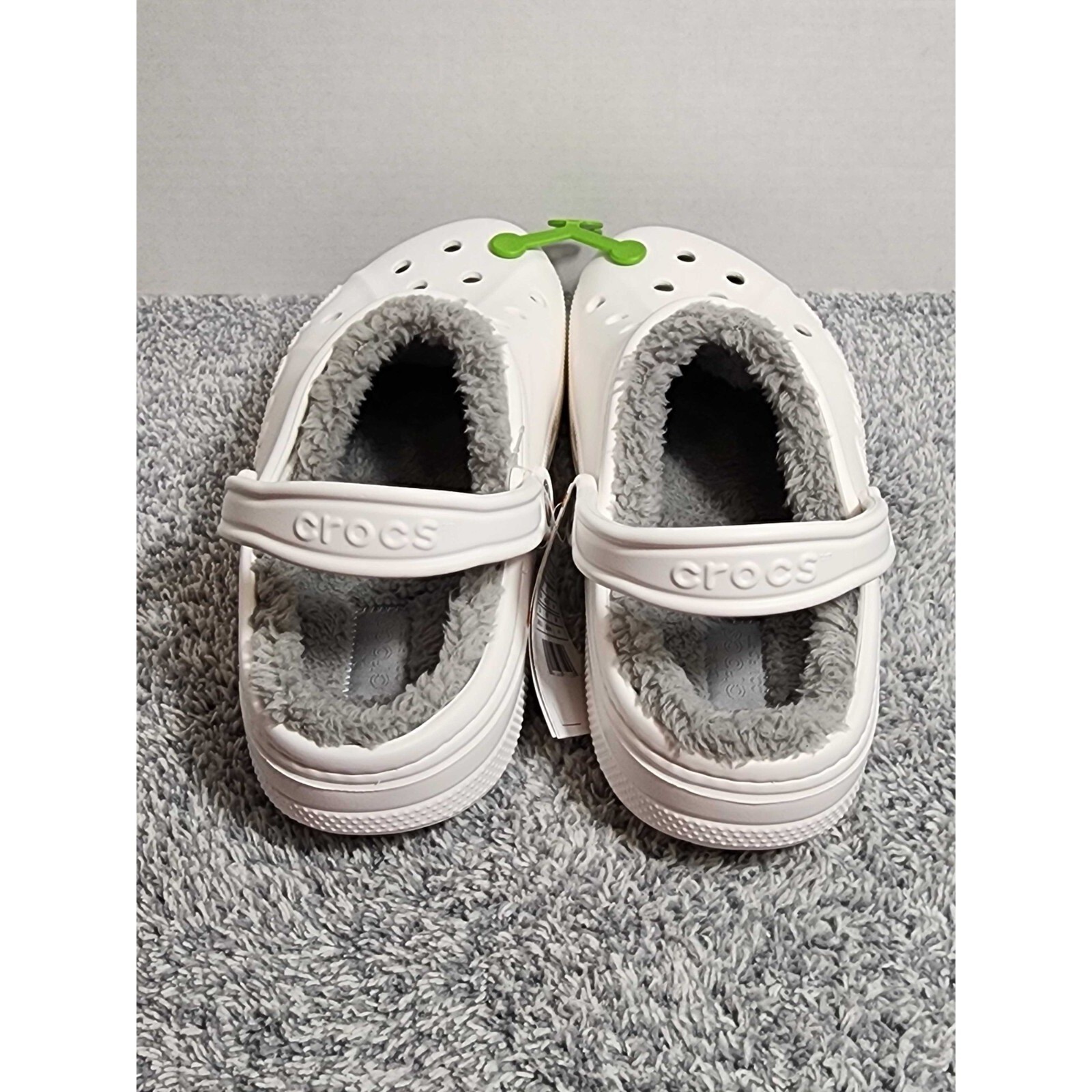 Crocs Baya Lined Clogs White Size Women’s 12 Men’s 10 Slip on Faux Fur Fuzzy NEW