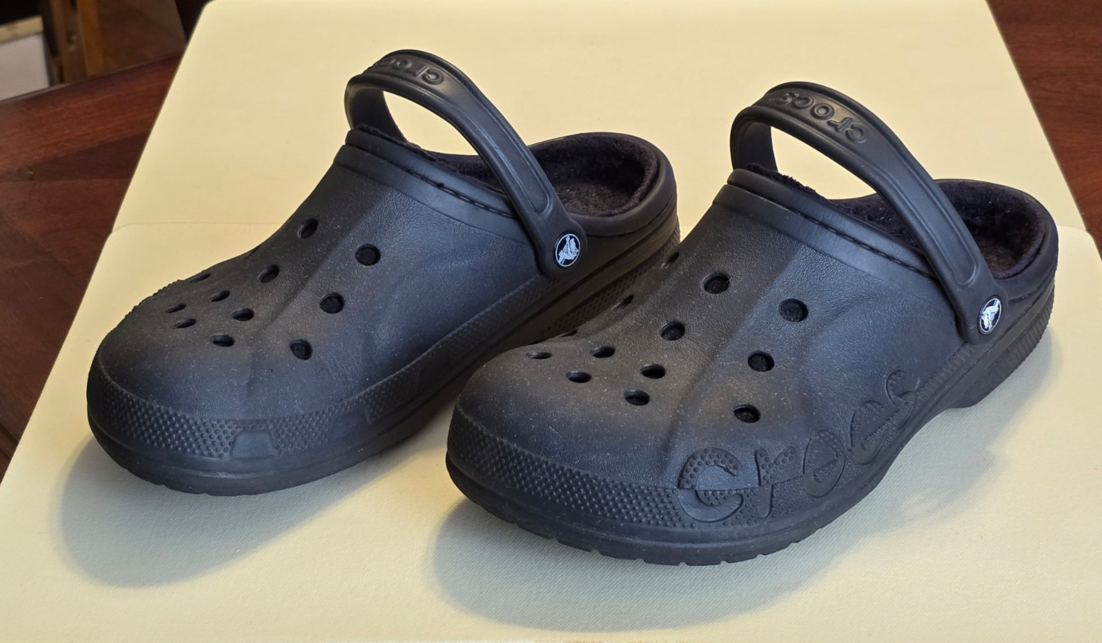 Crocs Baya Black Lined Clogs Slip on Unisex Size M10/W12