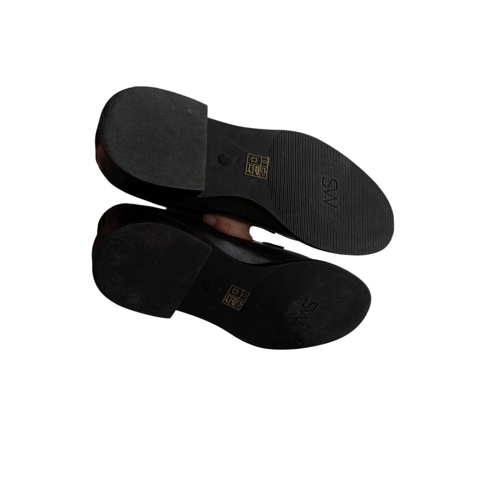 Stuart Weitzman Classic Black Leather Loafers Size 6.5 B Minimalist Designer