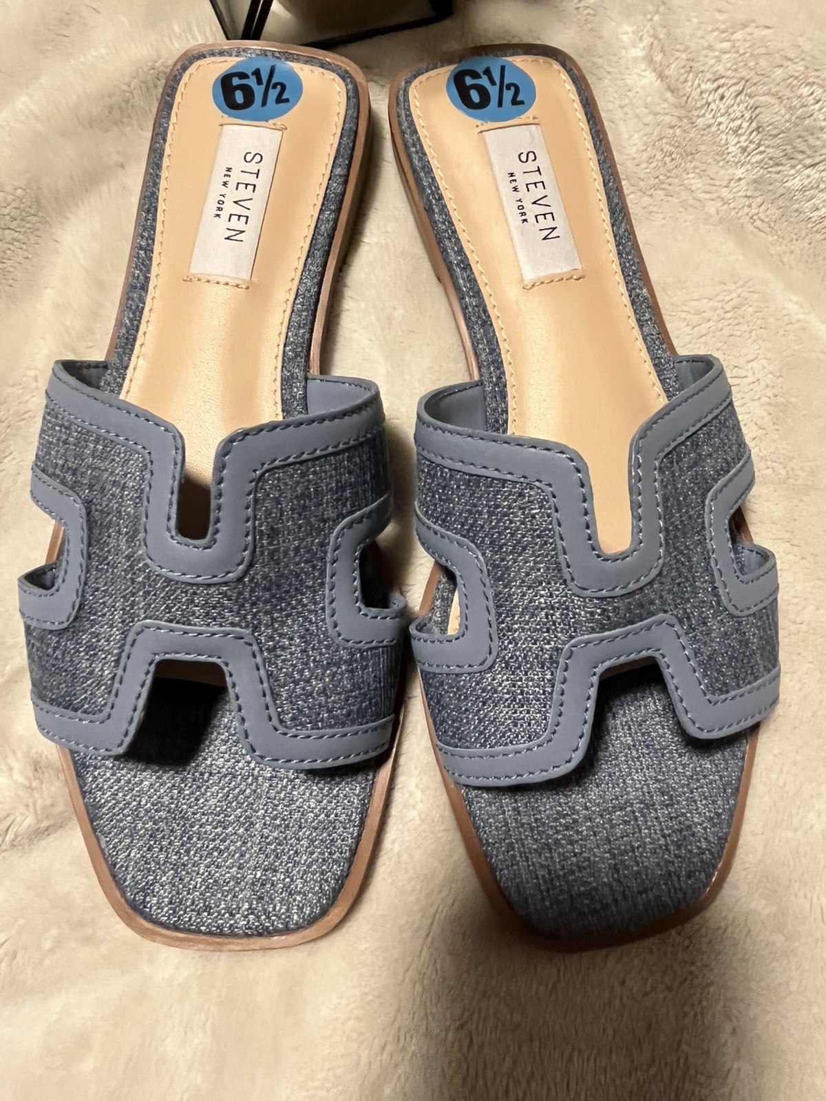 Steven New York Women’s Blue Denim Slide Sandals – Size 6 1/2 NWOT
