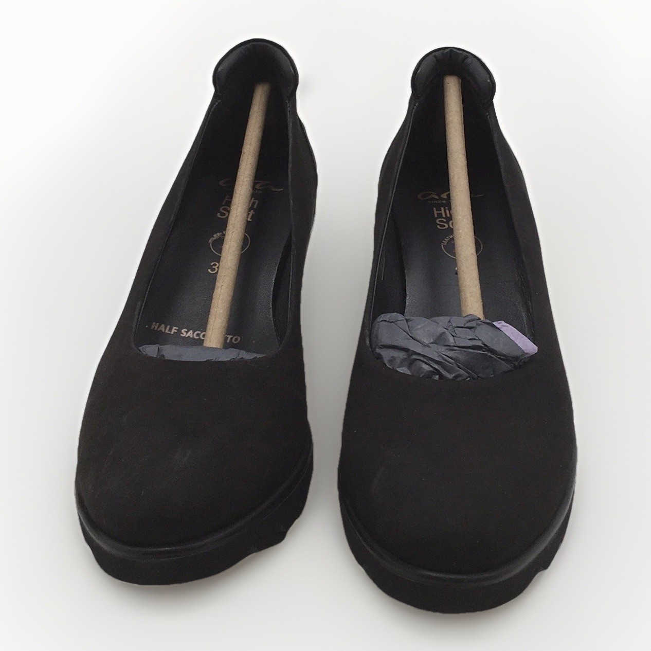 Ara Orly Nubuk Schwarz, Black Wedge , Size 6M, NIB