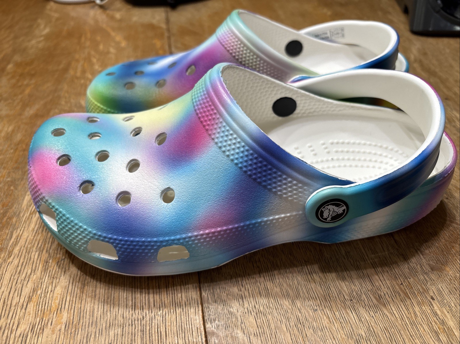 CROCS Classic Platform TIE-DYE Graphic Clog Mules Comfort Shoes M6/W8
