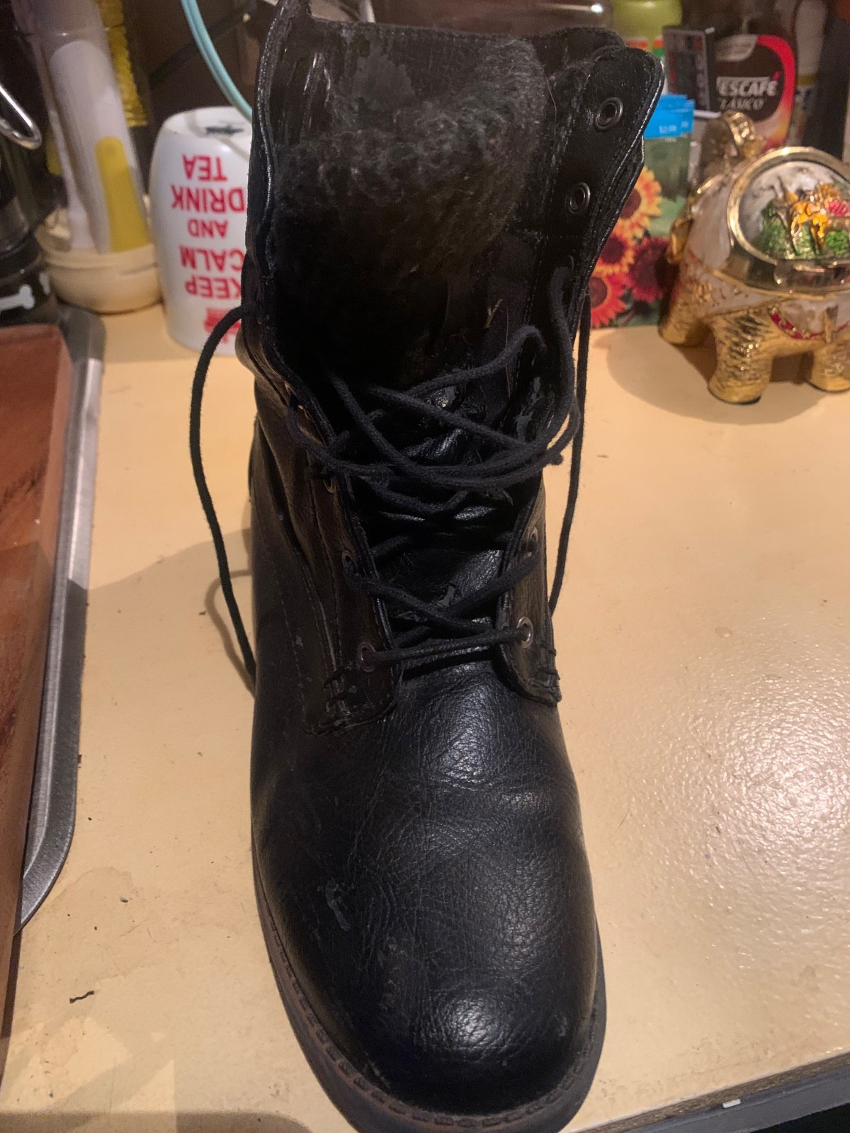 Dr. Martens 1460 Womens Black Smooth Leather Boots Size 8