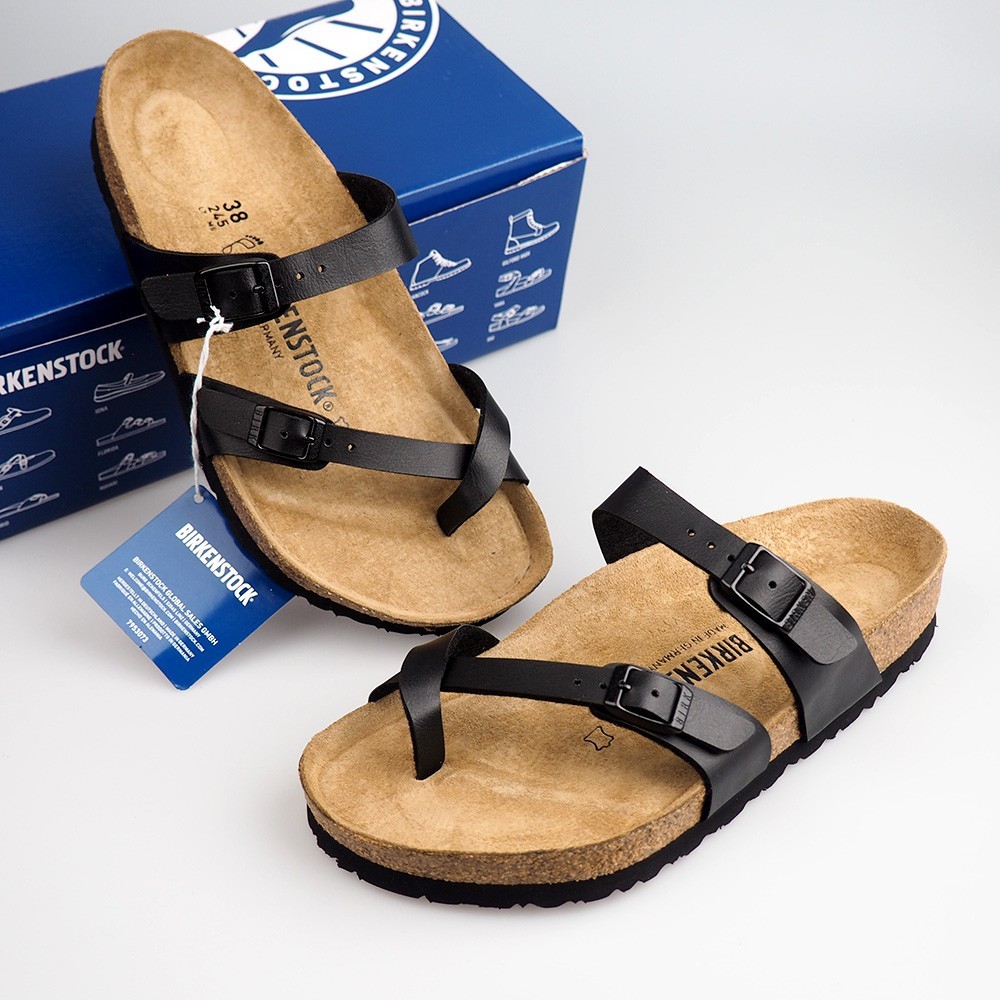 Women’s Birkenstock Mayari Sandal – Black – Birko-Flor Leather Shoes – Wide Size