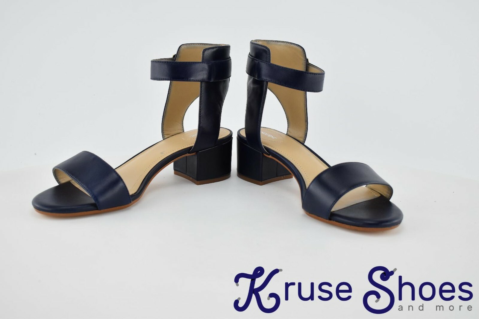LAND’S END Womens High Ankle Strap Heel Sandals Deep Sea Size 6W