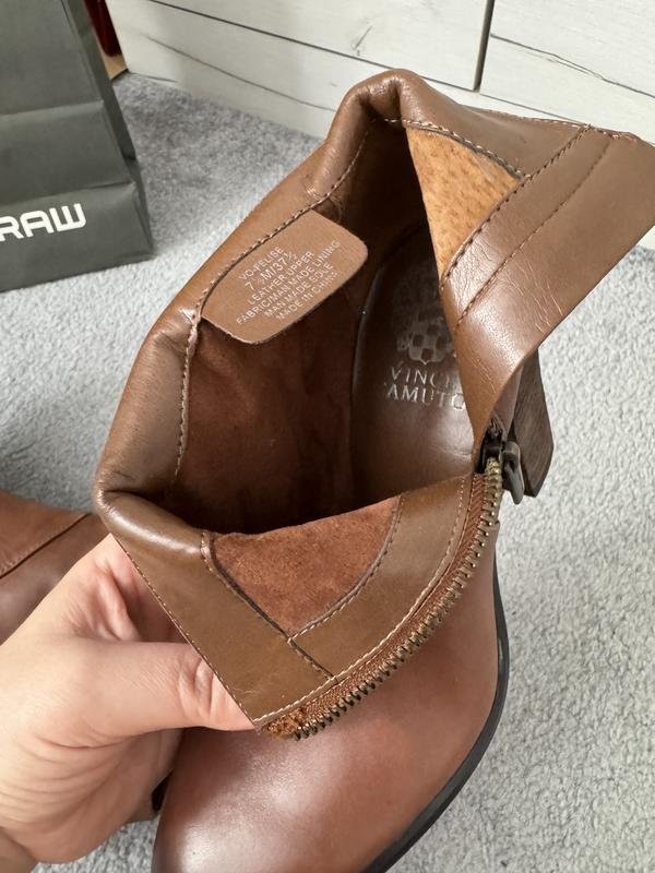 Women Vince Camuto Boots Brown Leather 37.5