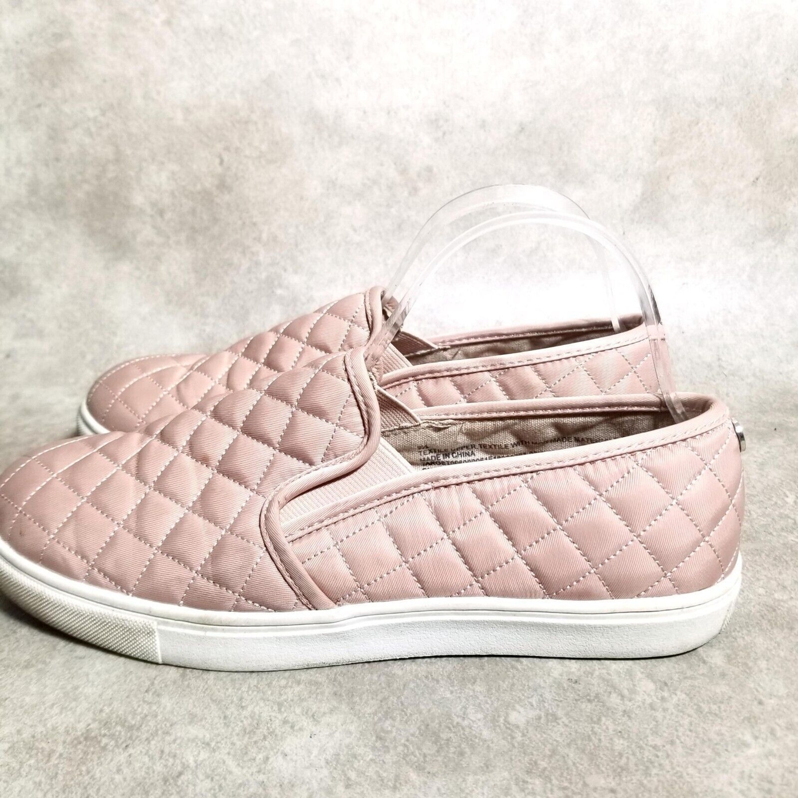 Mossimo Womens Size 9.5 Pink Textile Slip On Quilted Loafer Sneaker Flats