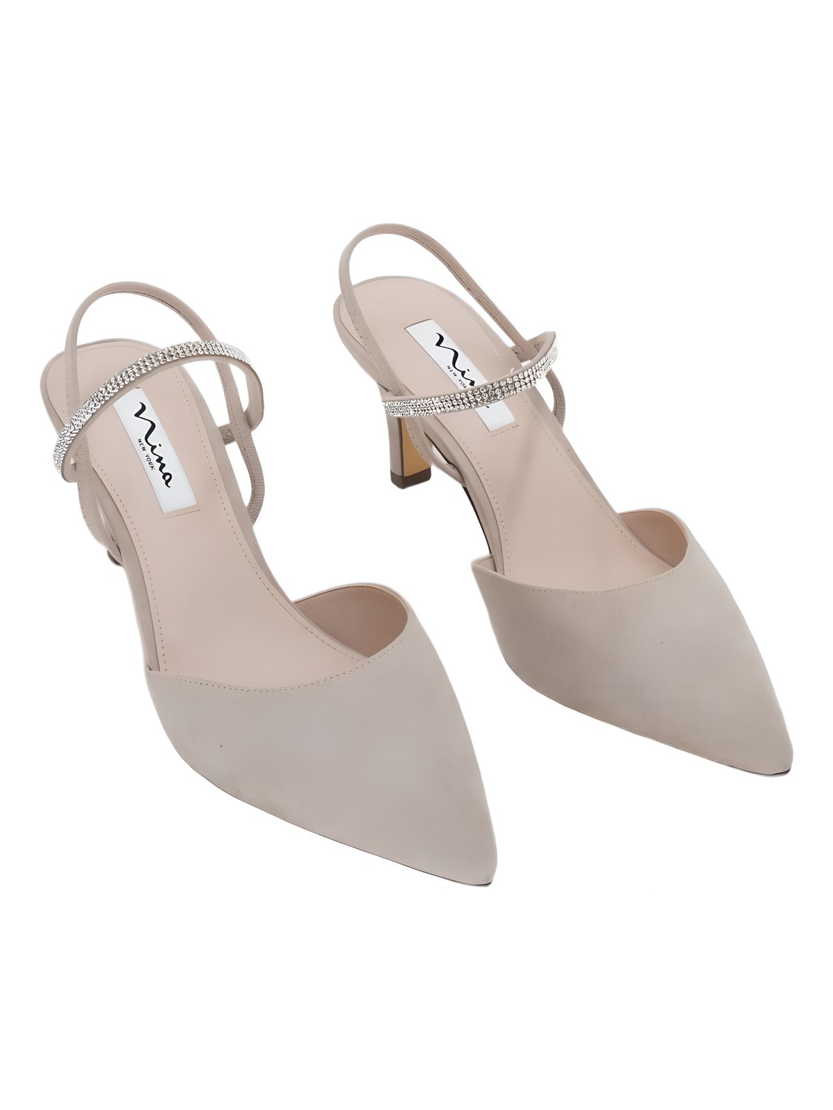 Nina Billie Slingback Pointed Toe Pumps 2.5in Heel Tan Nude US 9.5 EU 39.5