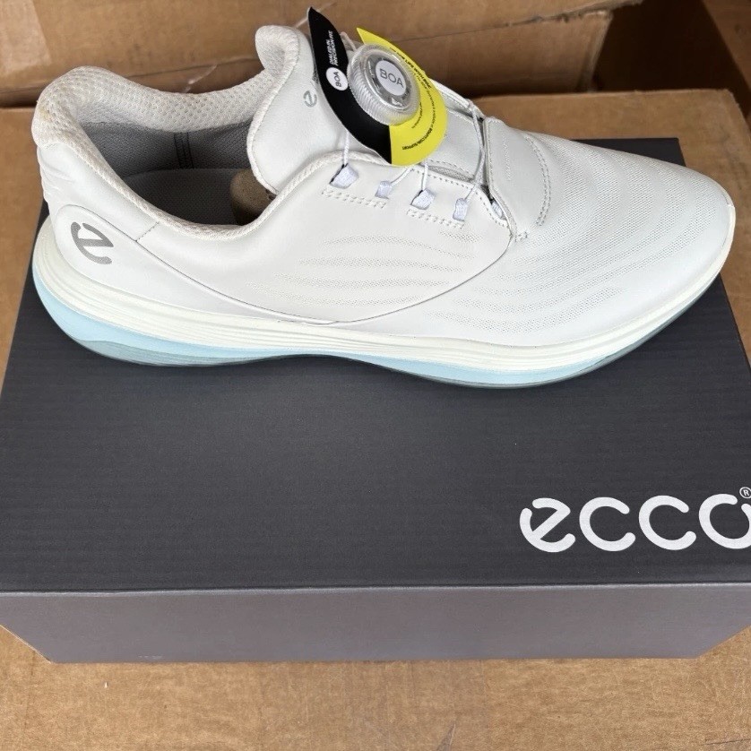 ECCO GOLF LT1 BOA Spikeless Women’s Shoes 🆕 White Ice Blue 🆕 US 10-10.5 EU 41