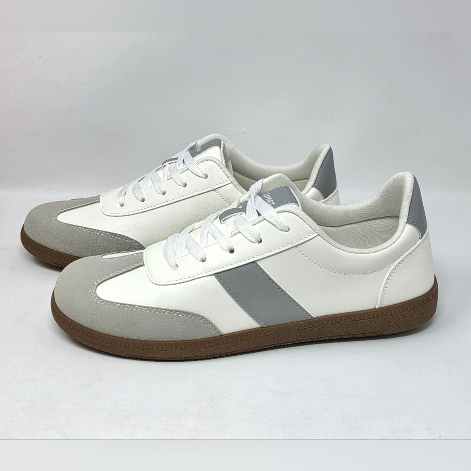 JSport Cecily Casual Sneaker Suede White Grey Low Top Women’s Size 10 NIB