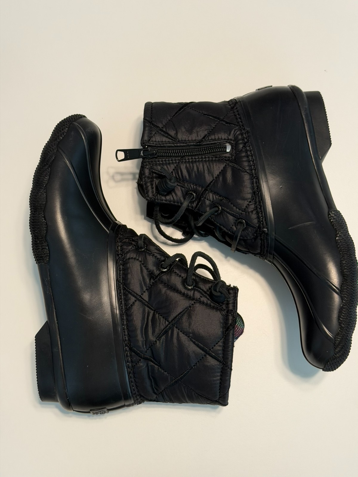 Sperry Top-Sider Boots Womens Size 8.5 Black Duck Rain Waterproof STS85529