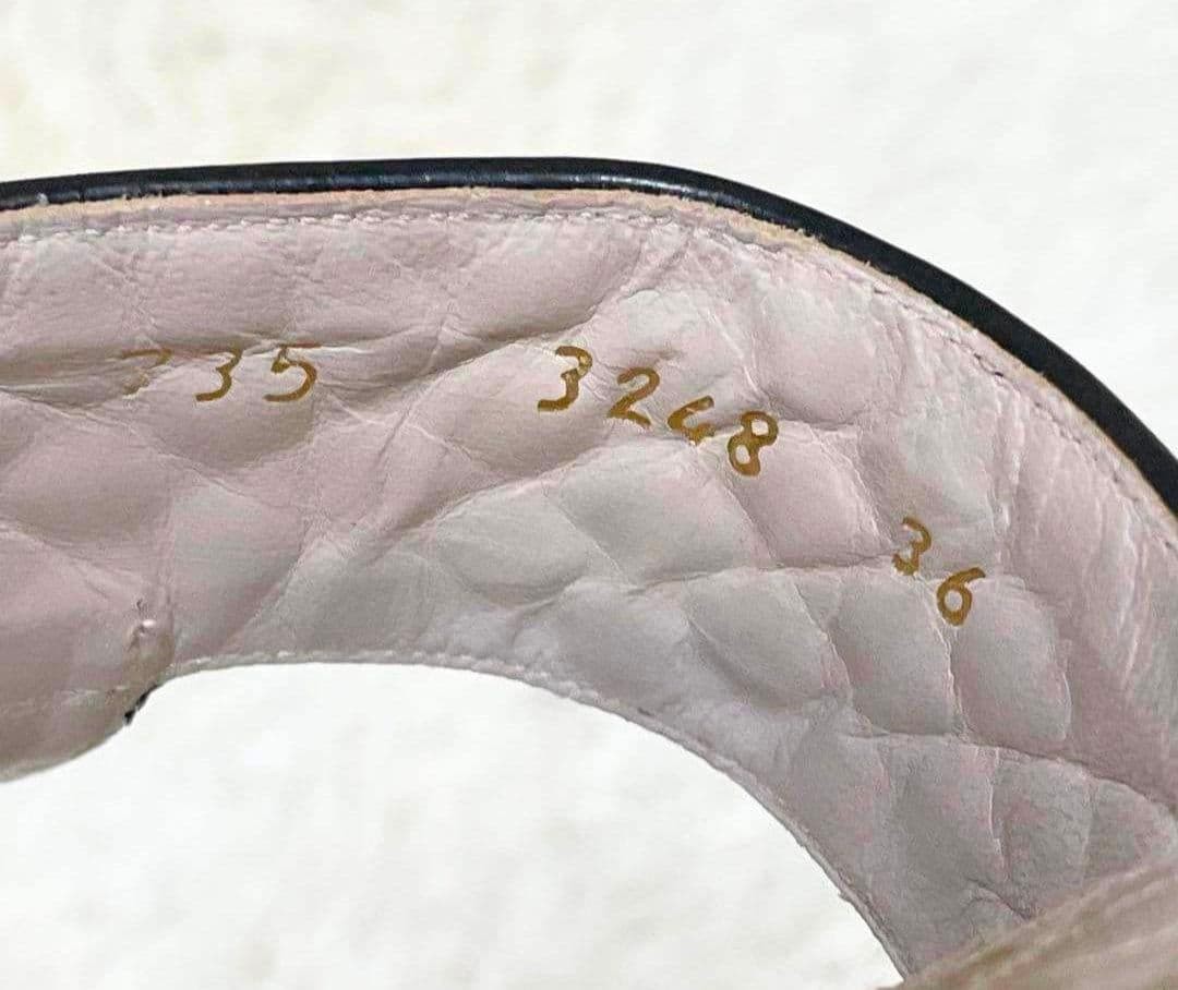 CHANEL Quilted Thong Sandals Size 36 23.5cm Black Wood Sole