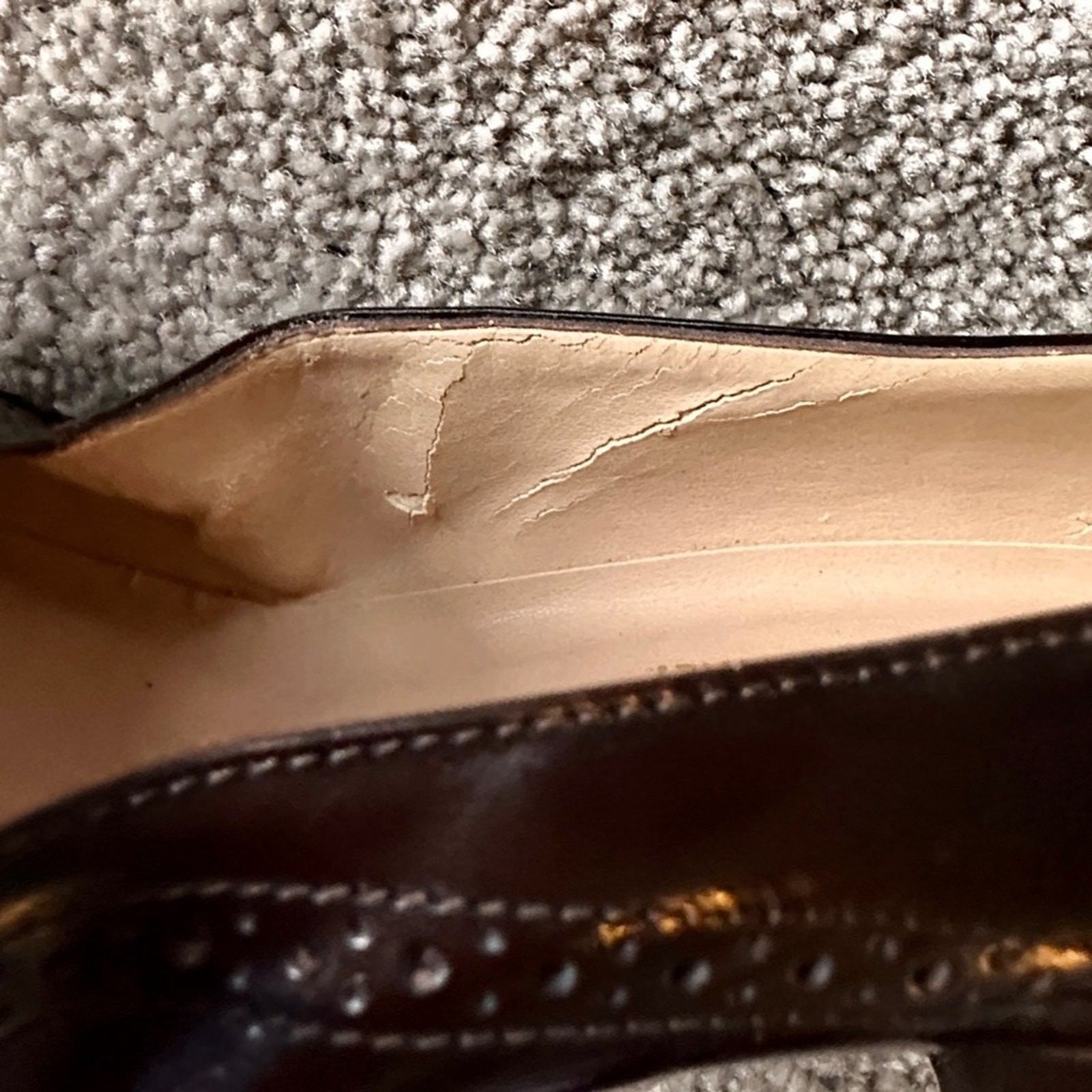 Never Worn Adrienne Vittadini WingTip Patent Leather Brown Block Heels, 8