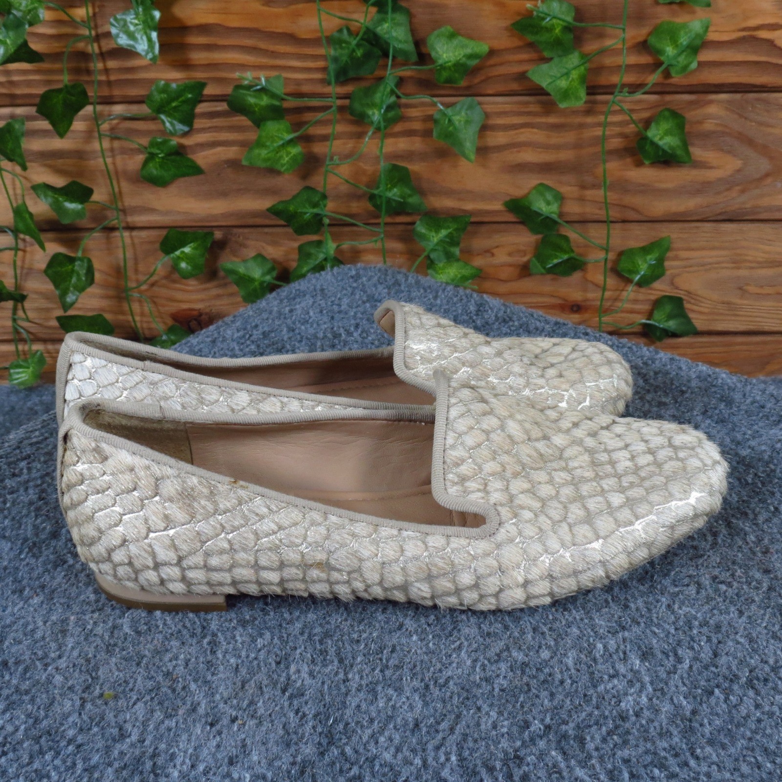 Antonio Melani Georgie Womens Loafer Size 7 Dressy Flat Champagne Gold Metallic