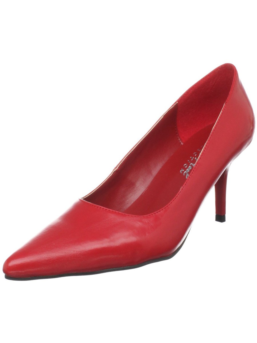 Women’s Highest Heel 3″ Professional Working Pump Red Kid PU Shoes