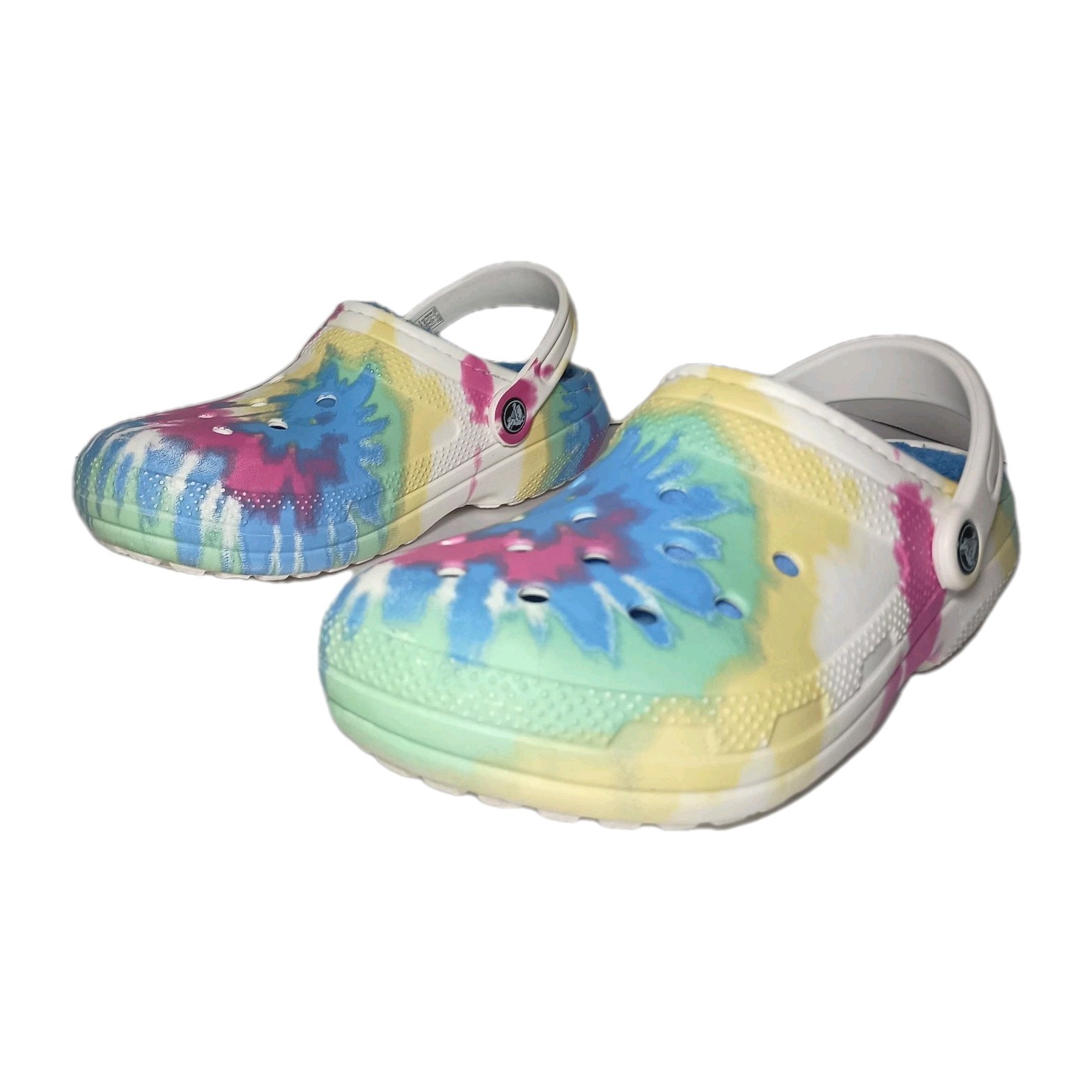 Crocs Clogs Unisex Baya Fuzzy Lined TieDye Pastel Swirl Spacecore Women 8/Men 6