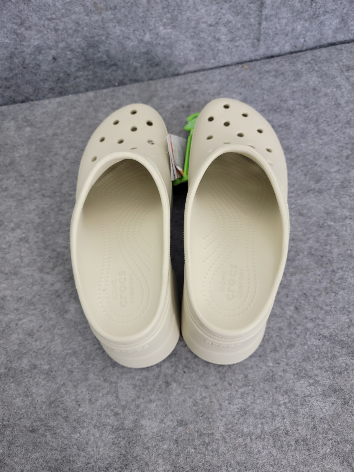 New Crocs Siren Clog Platform Block High Heels Bone/Ivory Slip On Womens Size 11