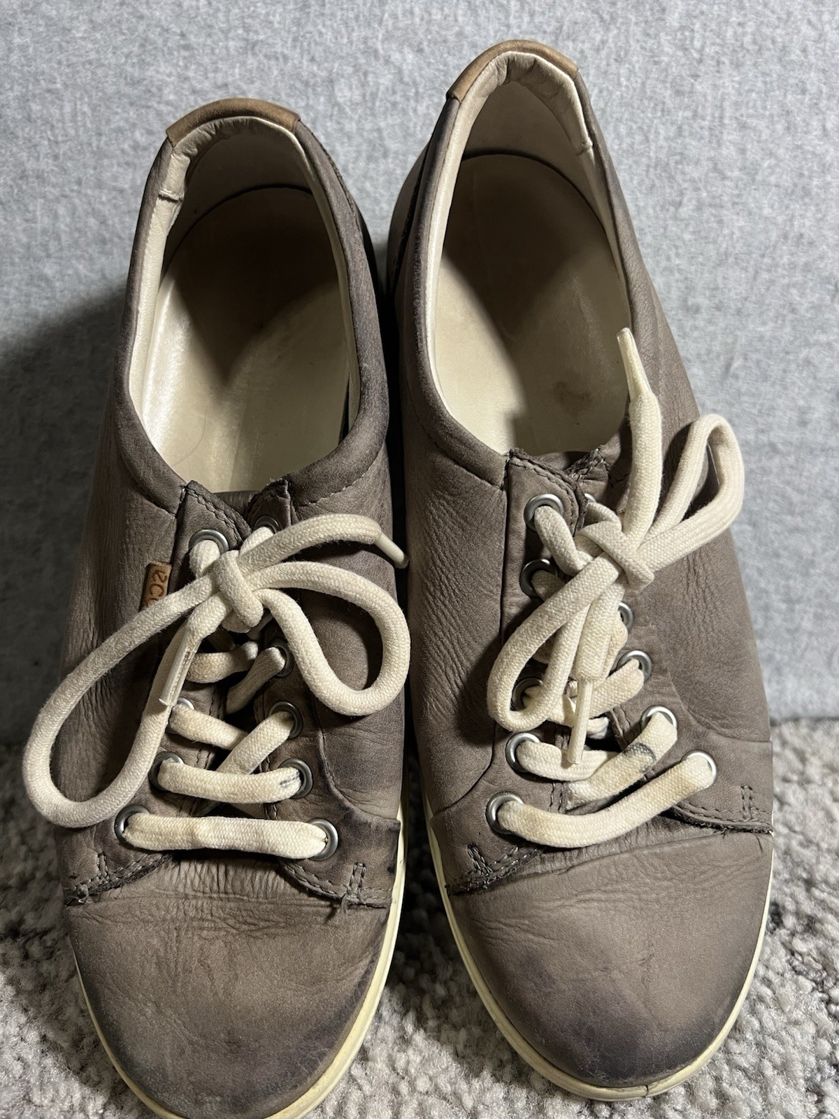 Ecco Shoes Women 7 Brownish/Taupe Laces Made Indonesia Euro 38