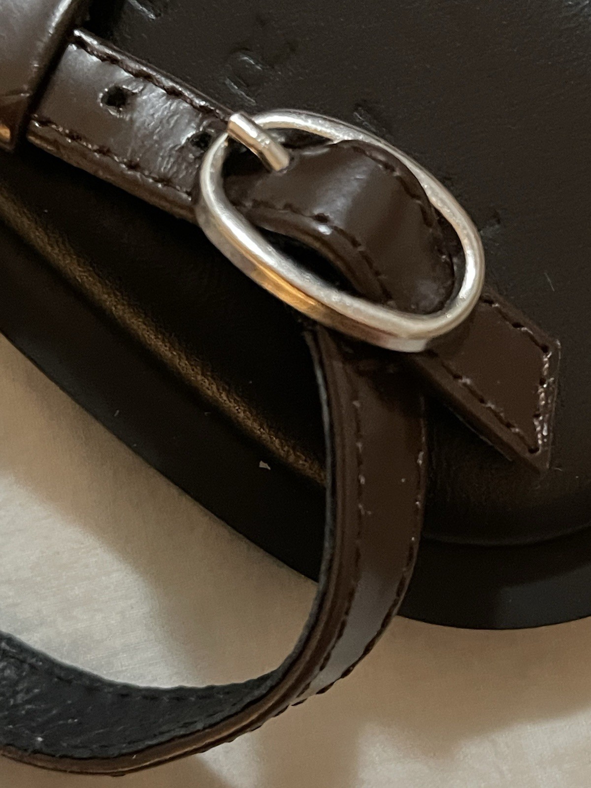 AERE Leather Strap Sandals Brown Size AU 6 RRP$140 Great Condition