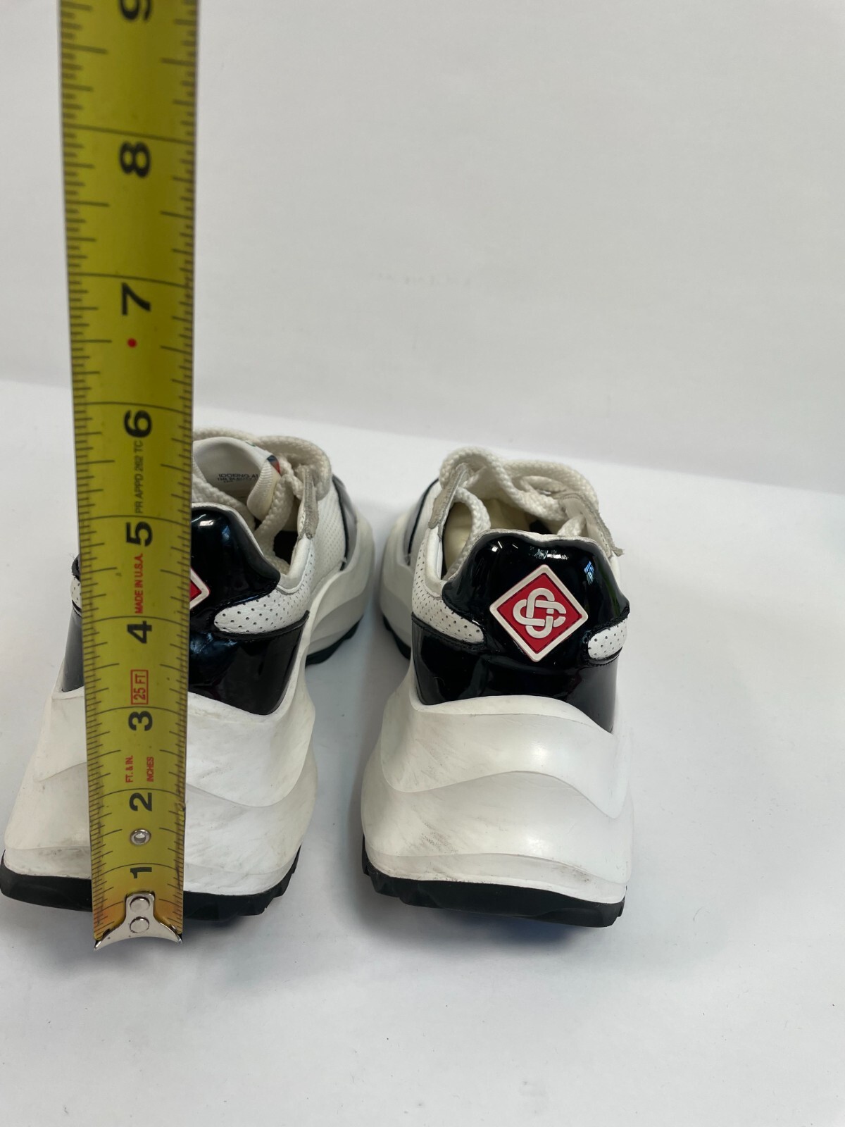 Casablanca Atlantis Sneakers Womens White Leather Low Trainers Breathable Sz 7.5