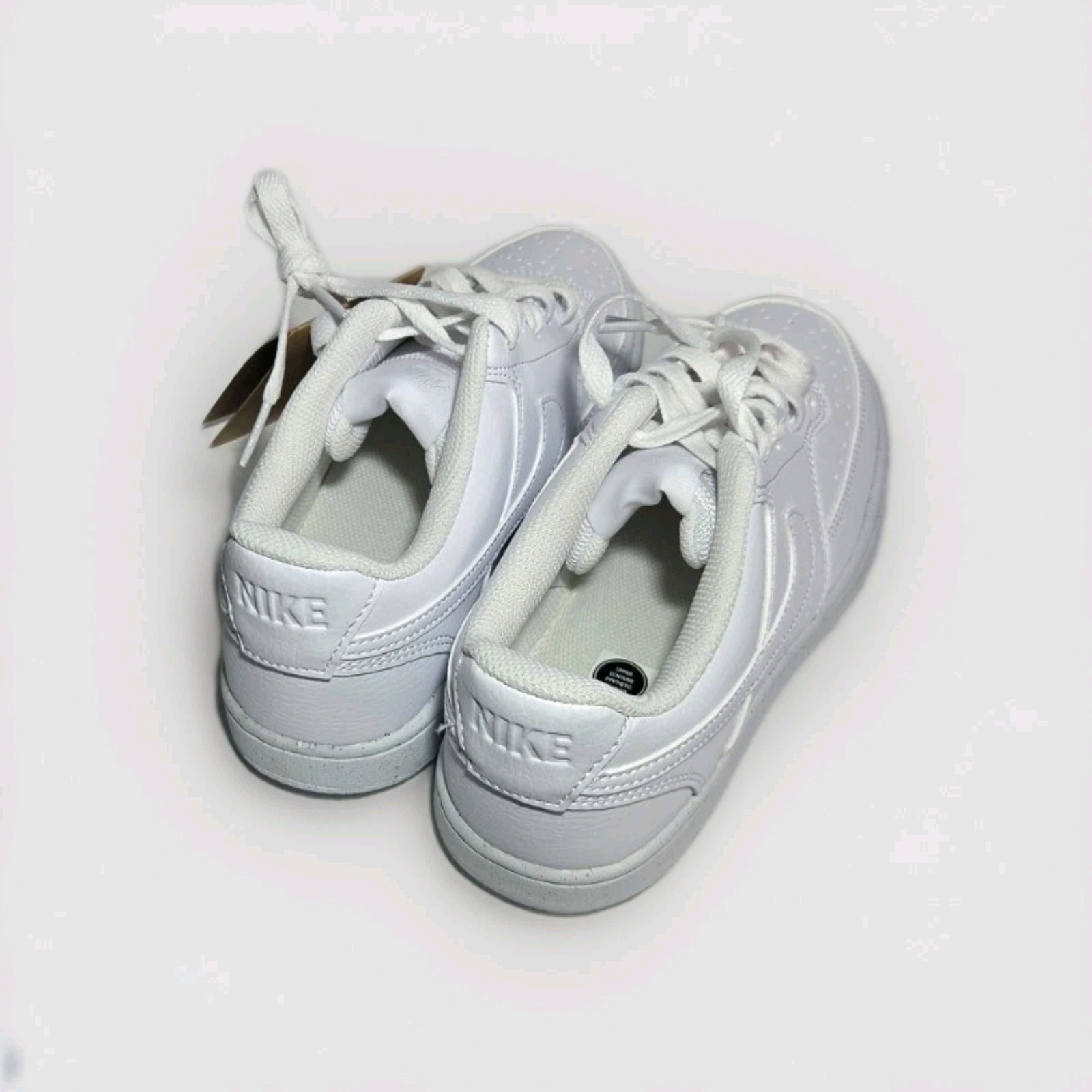 Nike Court Vision Low NN Kids White Leather Lace-Up Low Top Sneakers US 5