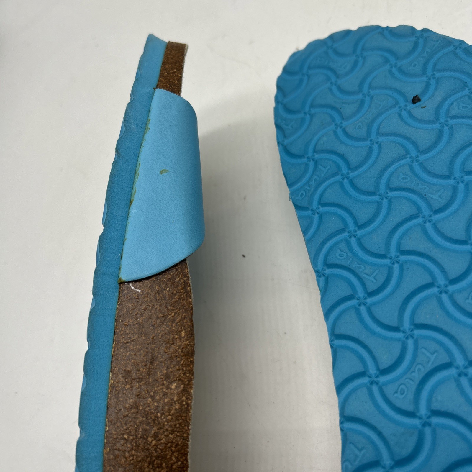 Tula by Birkenstock Slide Sandals 41 / US 10 Blue Buckle Cork Footbed Comfort