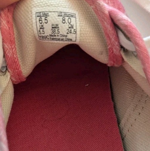 Vans off the Wall Sneakers Pink White Chevron Knit Women’s Size 8 Grunge Skater