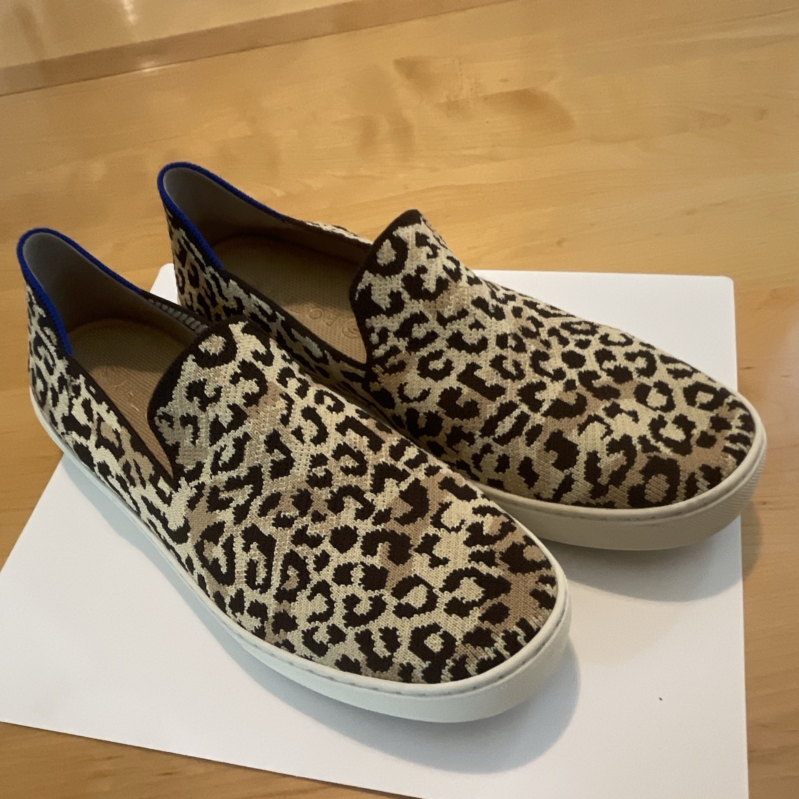 Rothy’s Women’s Knit Leopard Animal Print Slip-On Flats Round Toe
