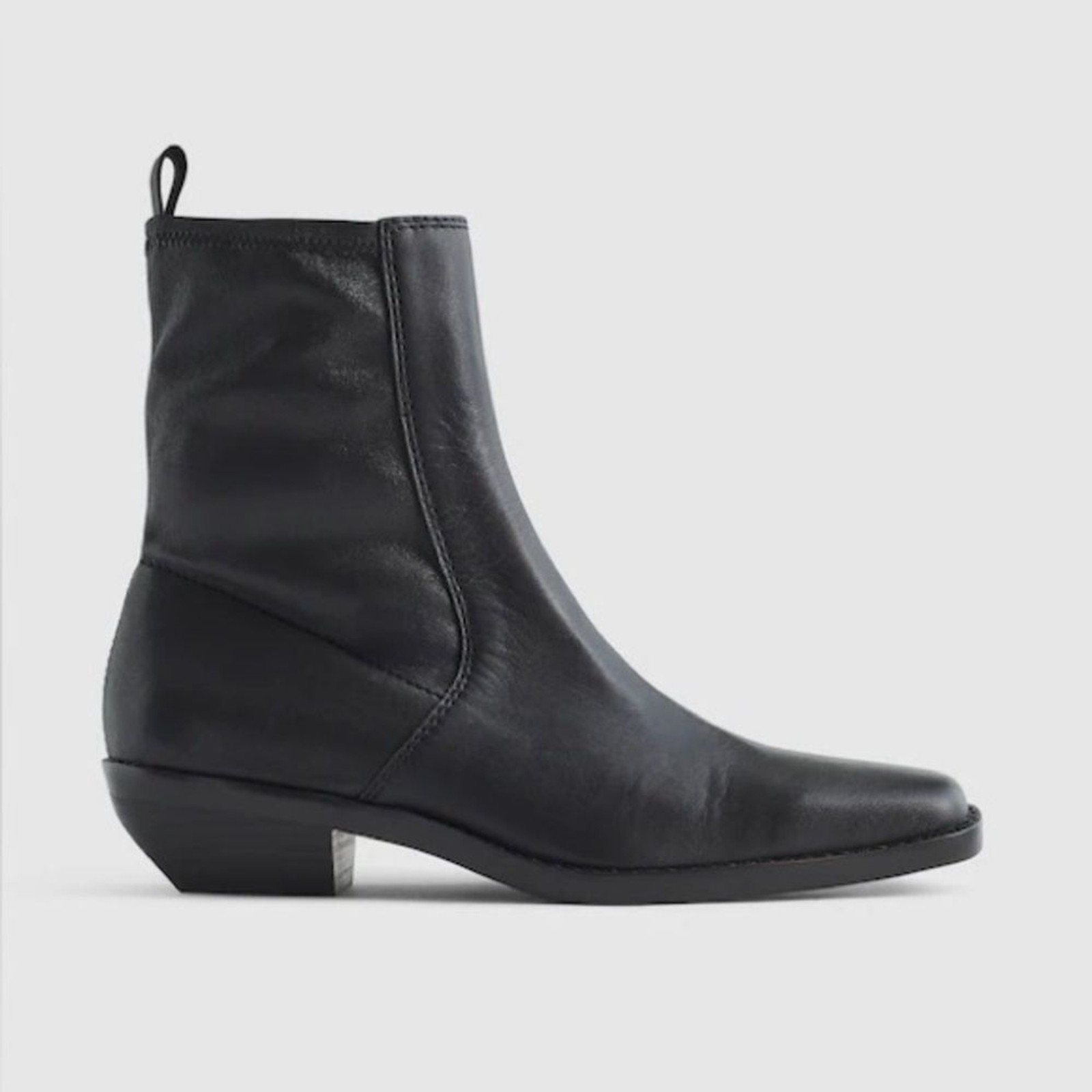Madewell The Idris Ankle Boot in True Black Leather Size 9
