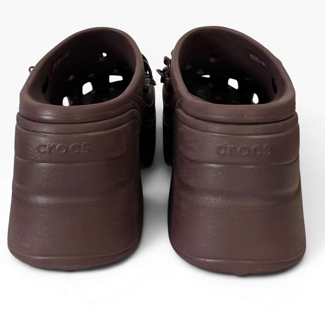 Crocs Siren Chain Platform Clogs Womens 11 Burgundy Chunky Heel Iconic Comfort