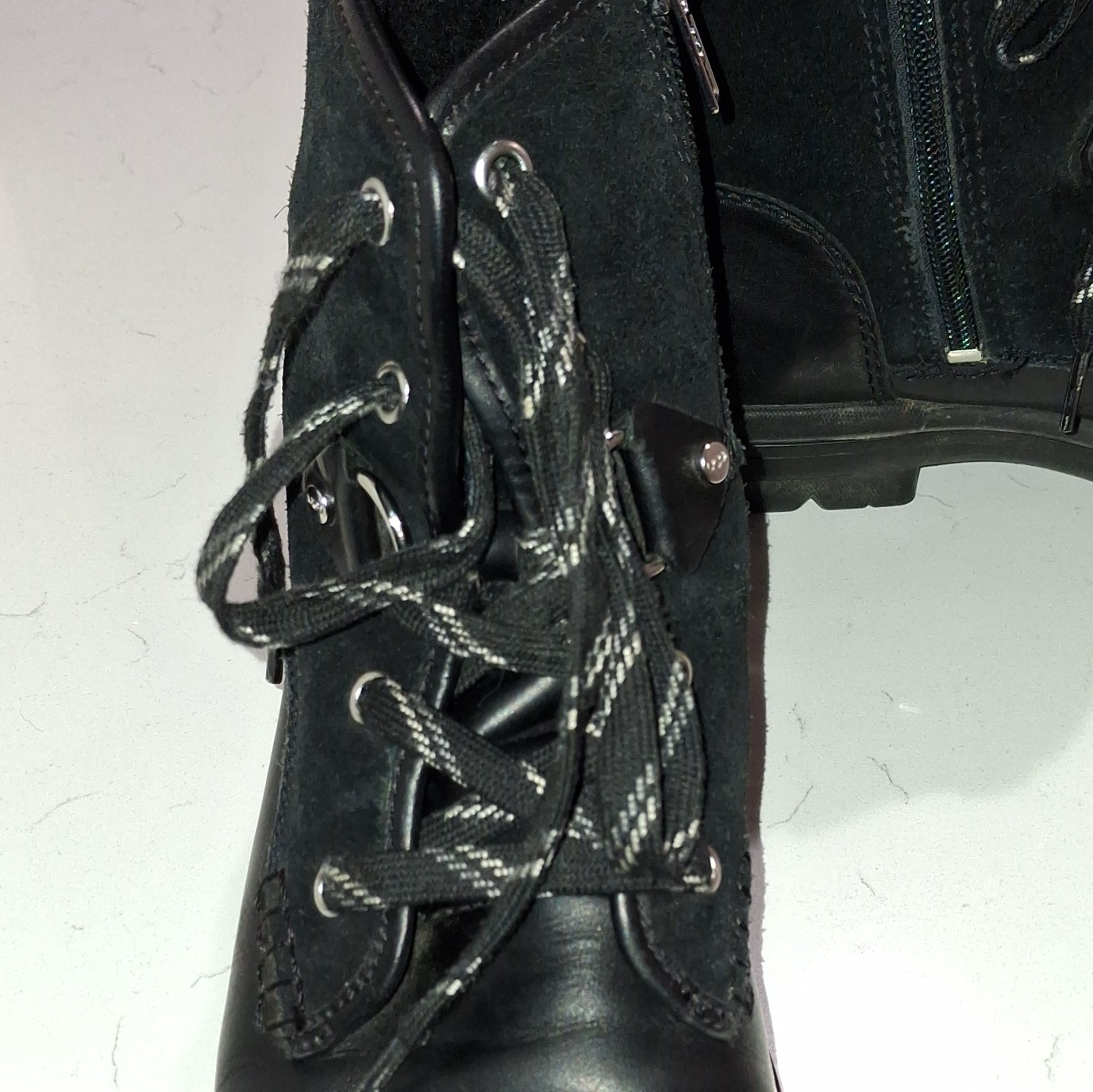 UGG Hapsburg Hiker Black Waterproof Leather Suede Duck Rain Boots Size 9