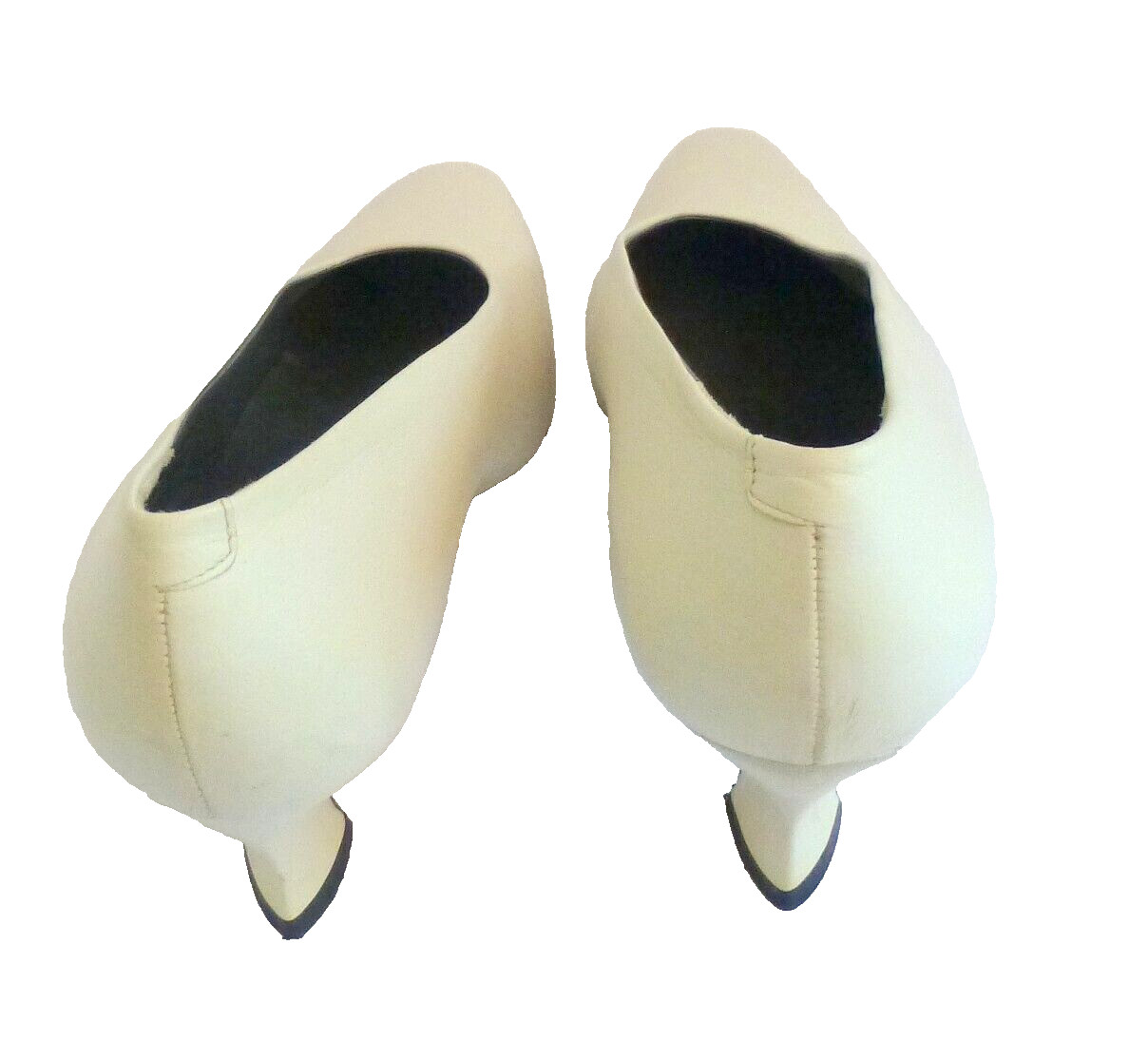Via Spiga Heels Pumps Ivory Italian Leather Vintage Size 9 B