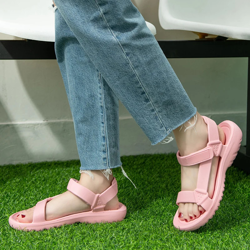 Womens Sandals Summer Trend Anti-slip Wear-resistant Lightweight EVA Flat…