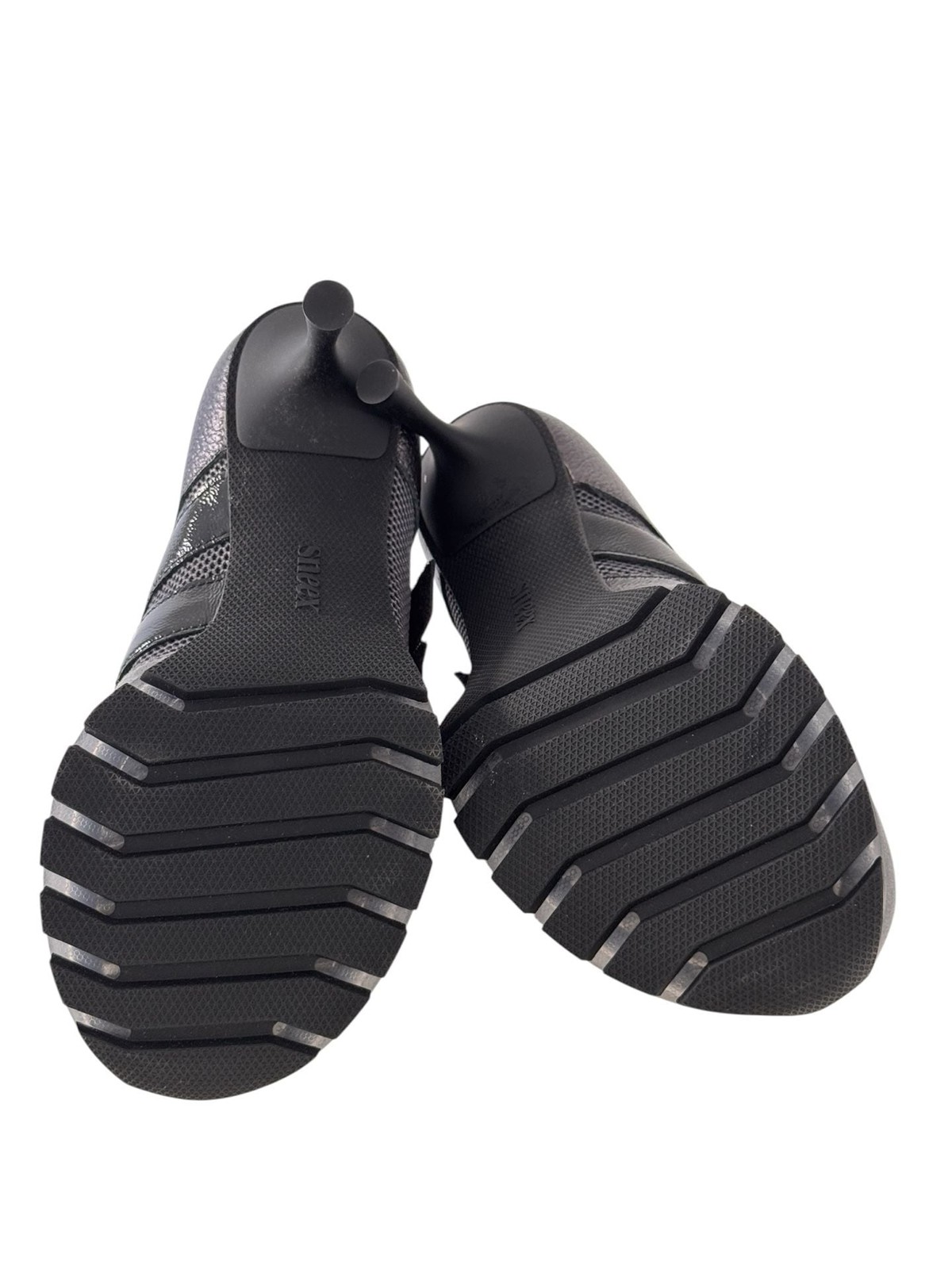Sneex THE BLAKE HY-HEEL | Italy Suede and Mesh Colorblock Double Strap Stiletto