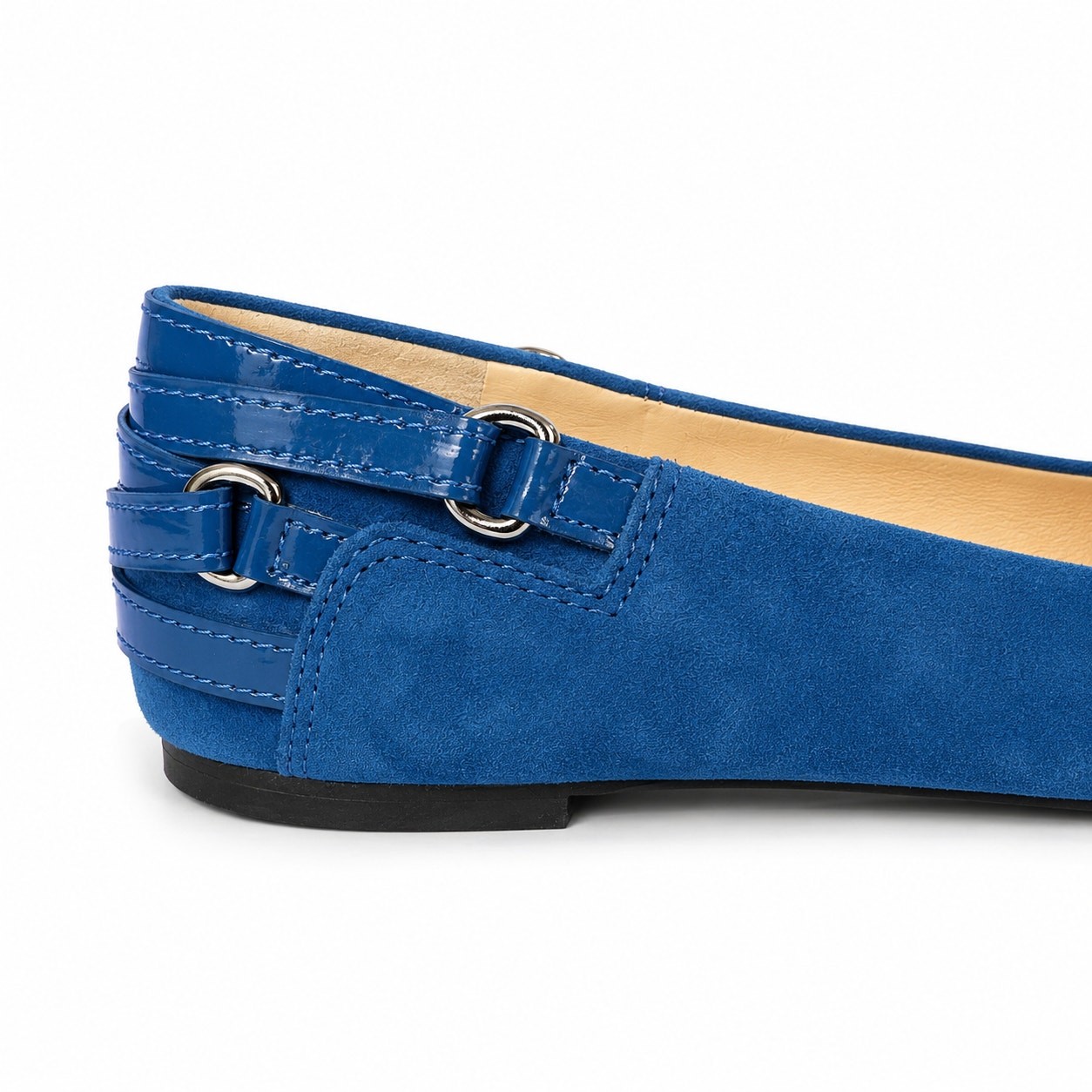 NWT Genuine Leather Enzo Angiolini Eashiana Blue Suede Ballet Flats Size 8.5