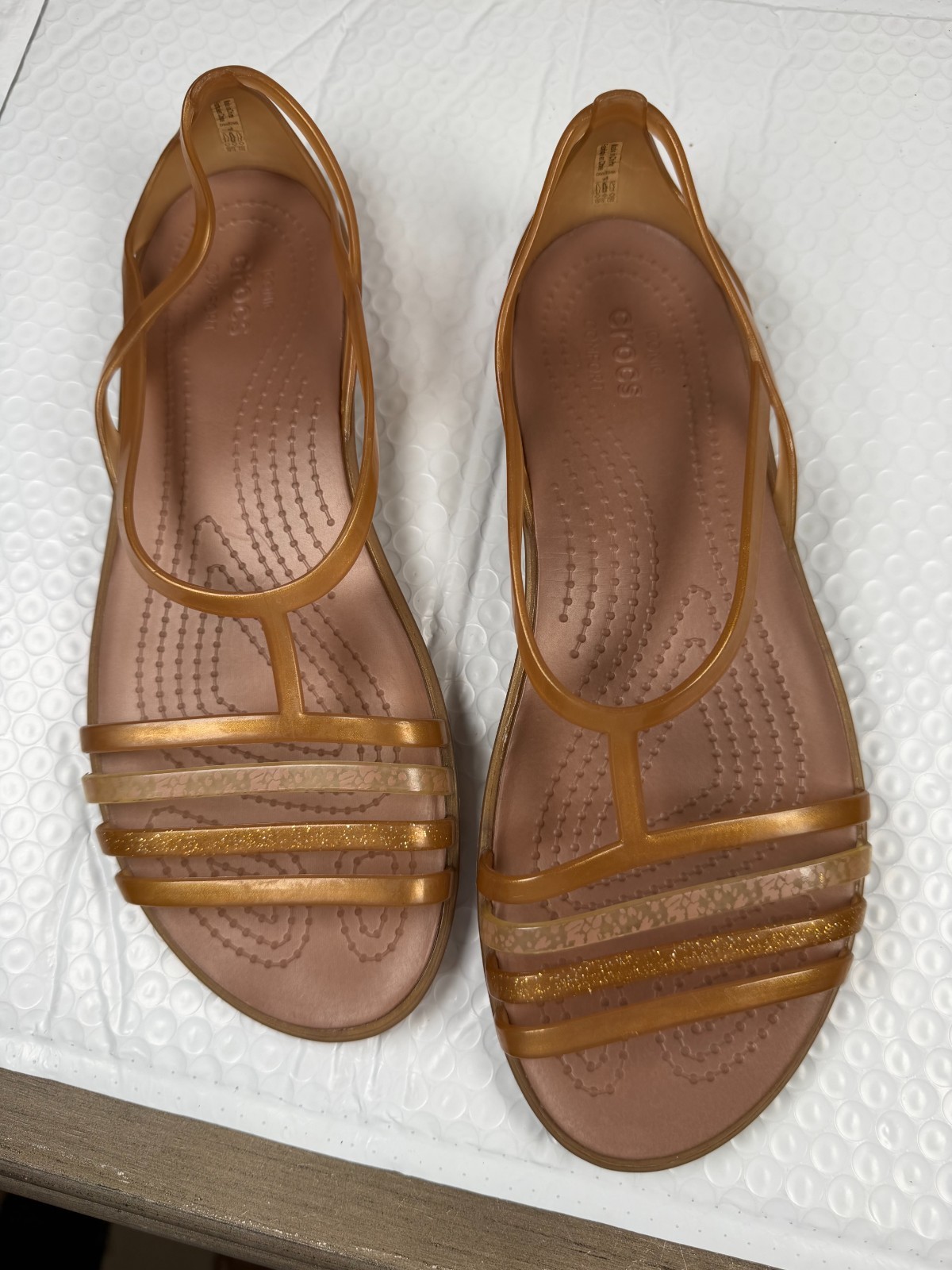 Crocs Isabella Huarache 2 Women’s Bronze Rose Gold Strappy Sandals Size 8 W