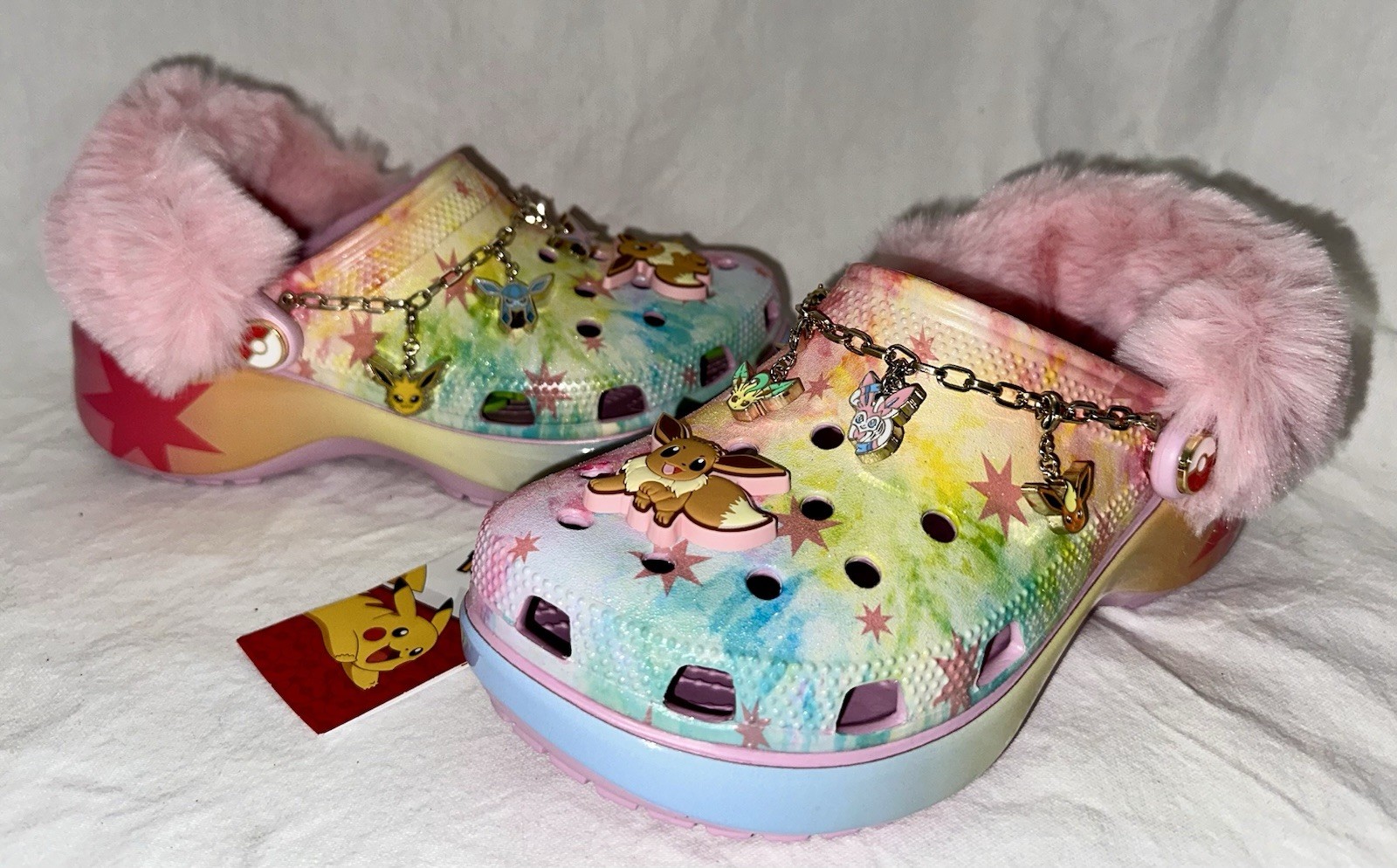 Pokémon x Crocs Classic Platform Clog EEVEE Prismatic Evolutions SZ W6