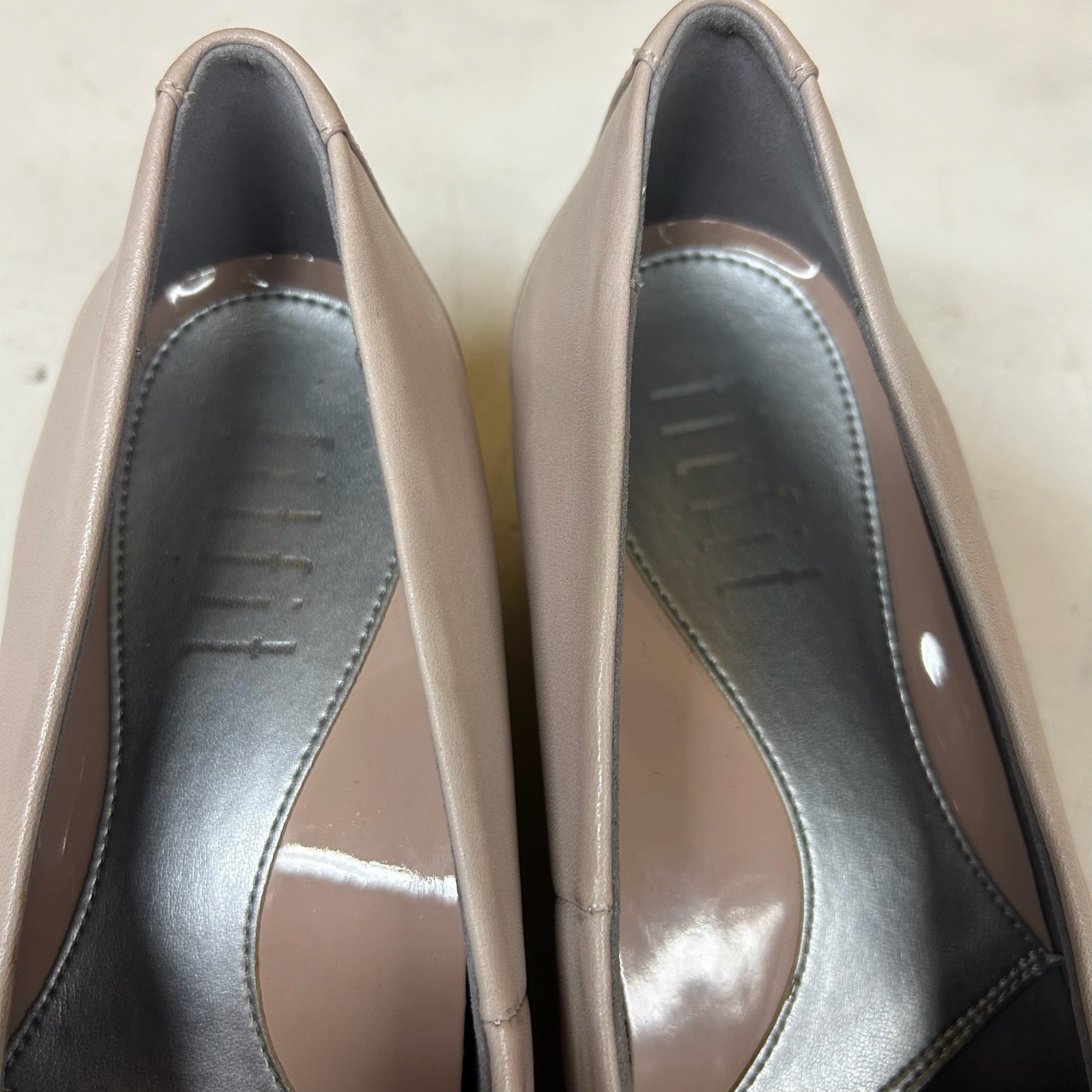 fitfit Women’s Comfort Low Heel Pumps Beige Gray Size 24.0cm Leather Used