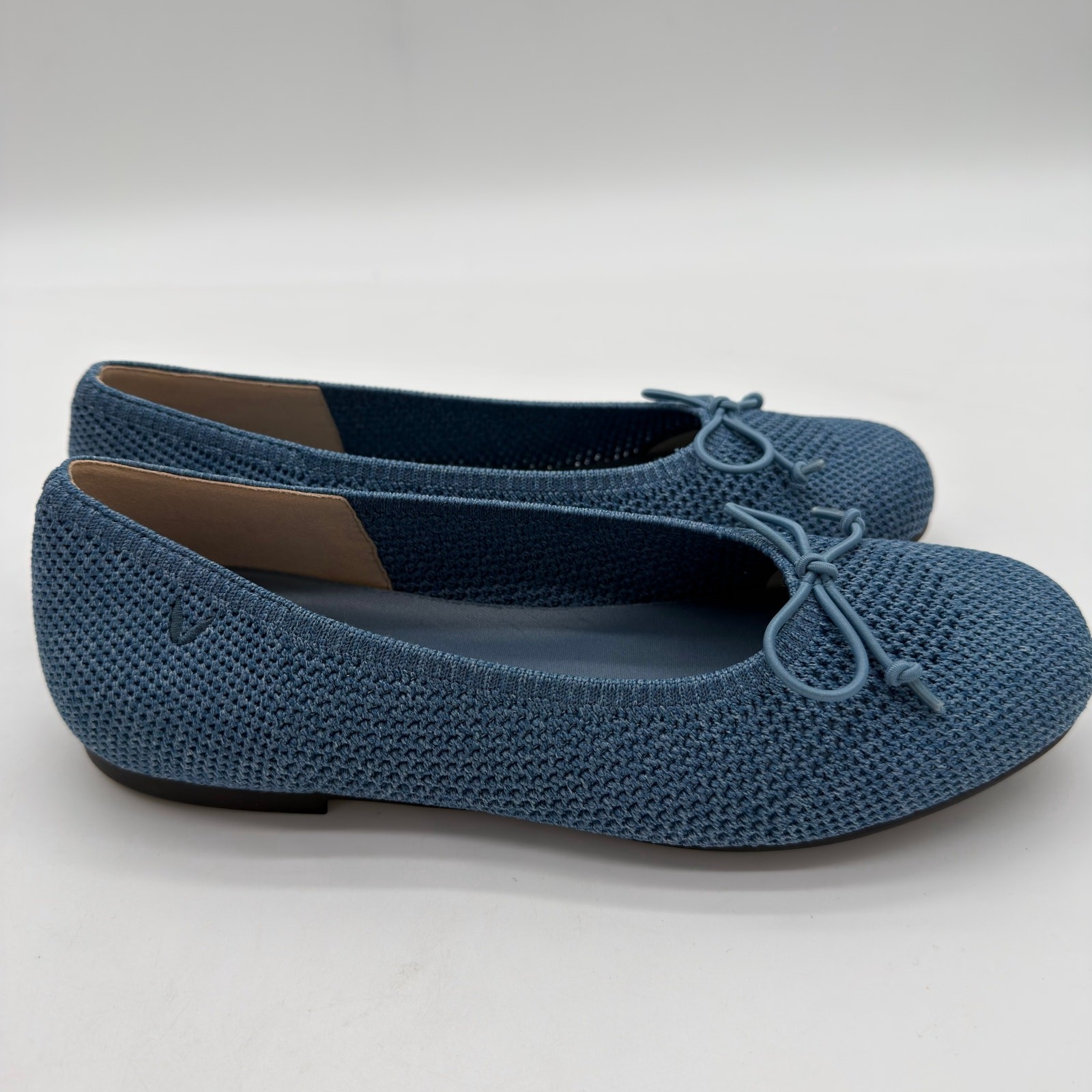Vivaia Odette Old Money Bendable Perforated Round Toe Loafers Denim Blue 7-7.5