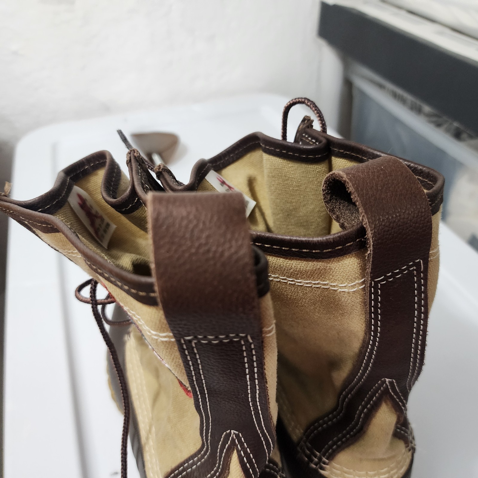 L.L. Bean Original Bean Boot Patch Waxed-Canvas Duck Hunting 10in Brown Maine 9M